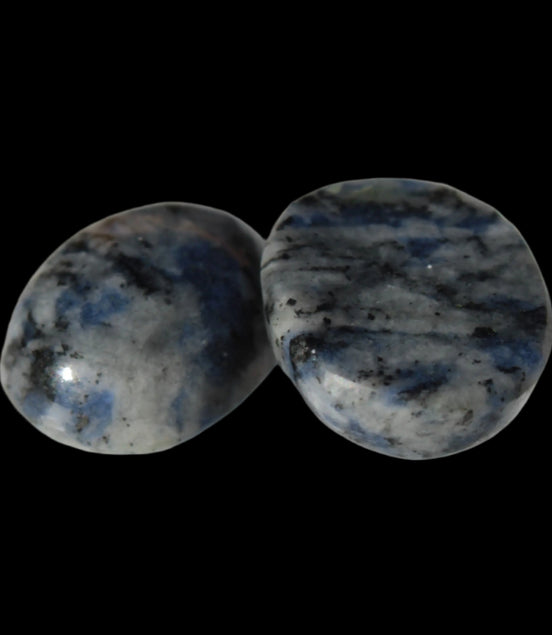 Two Sodalite cabochons 4.5g in sunshine- Rocks and Things Store