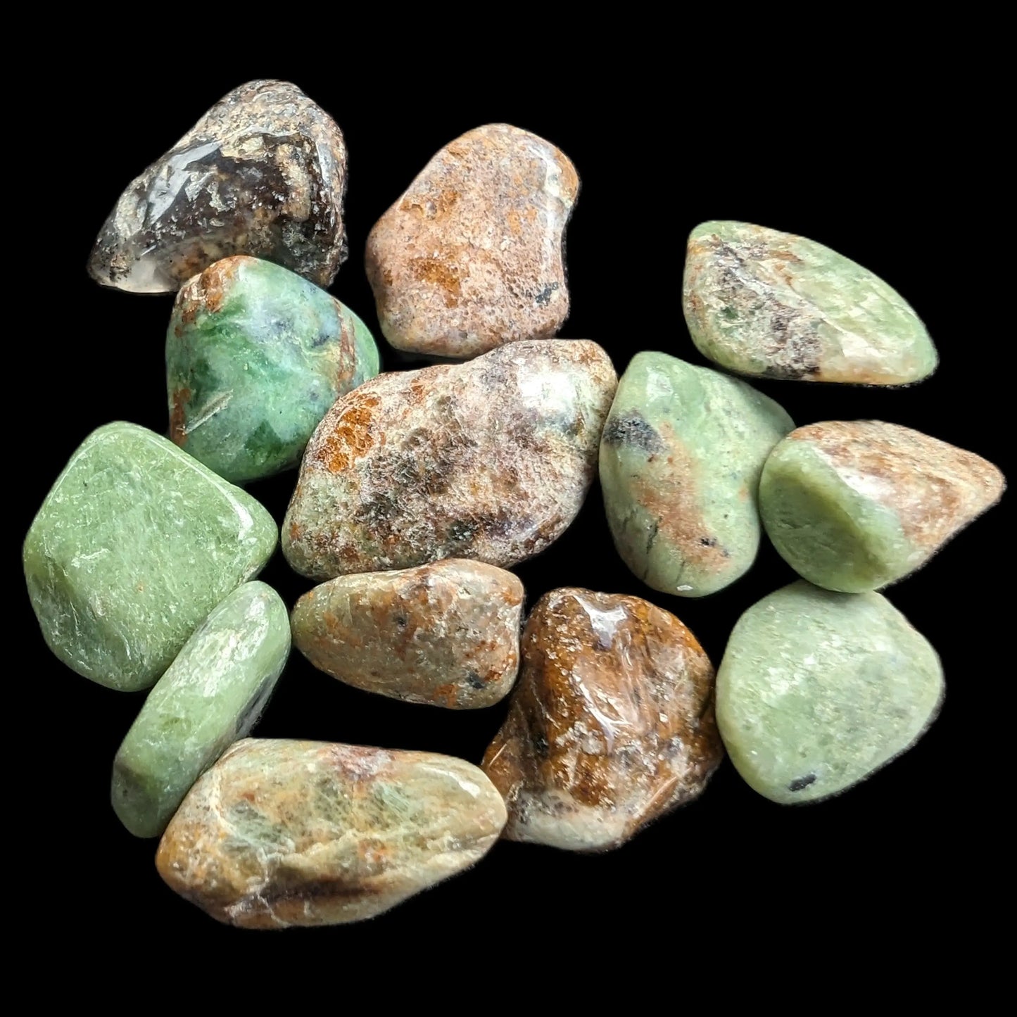 Unakite 11 tiny tumbled stones 8g Rocks and Things