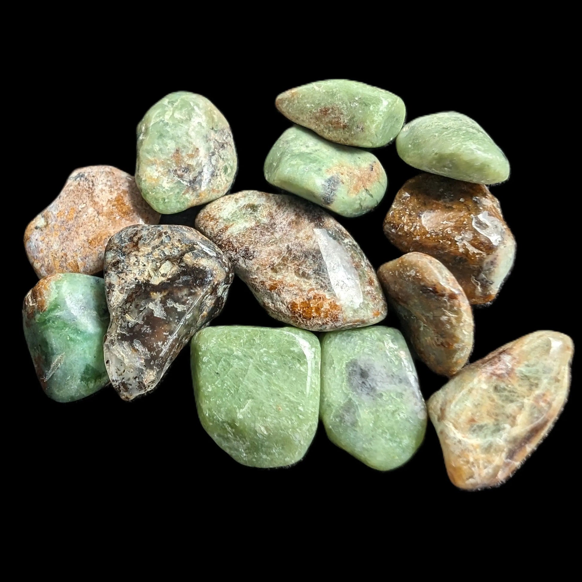 Unakite 11 tiny tumbled stones 8g Rocks and Things