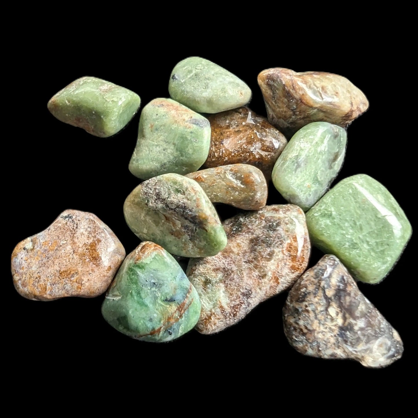 Unakite 11 tiny tumbled stones 8g Rocks and Things