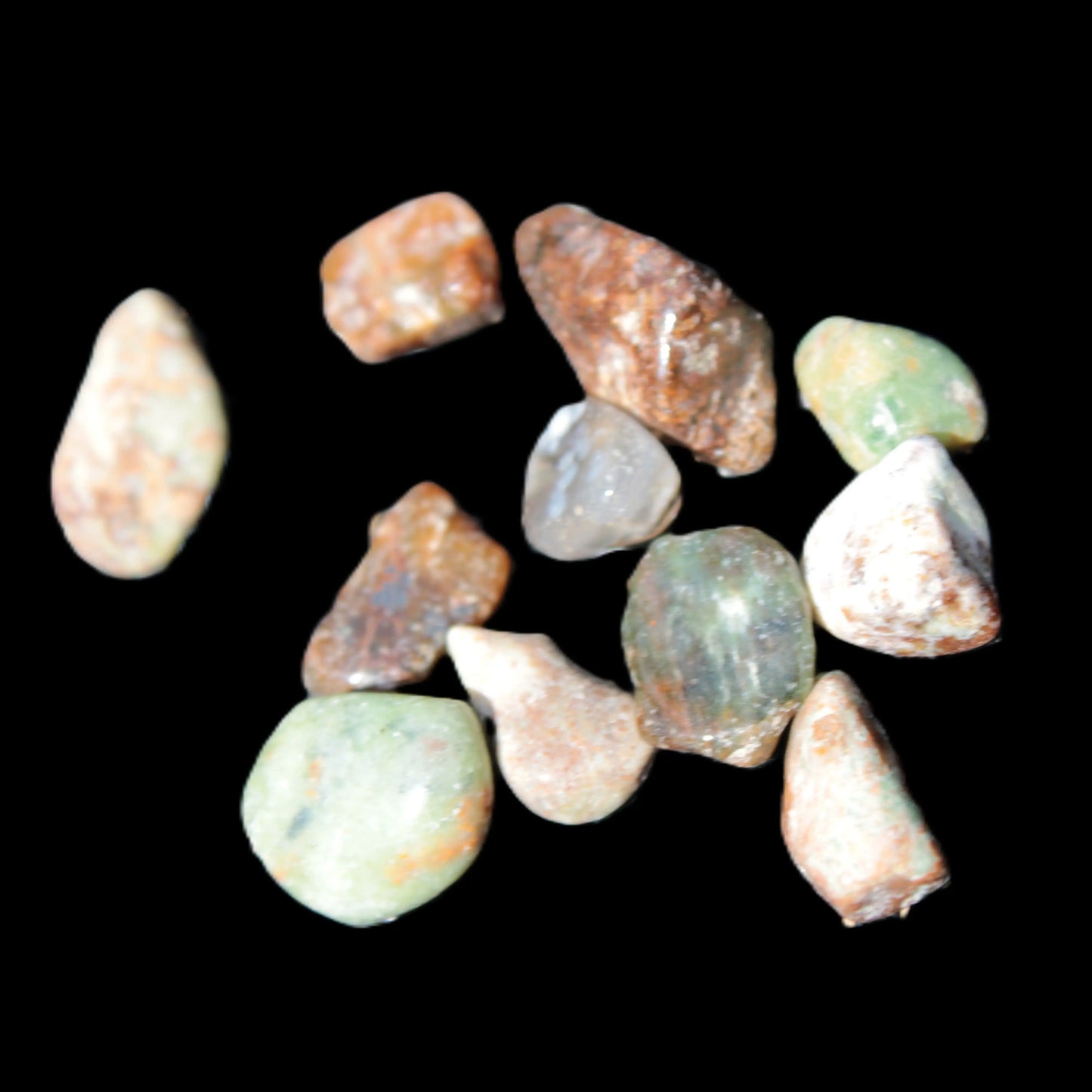 Unakite 11 tiny tumbled stones 8g Rocks and Things