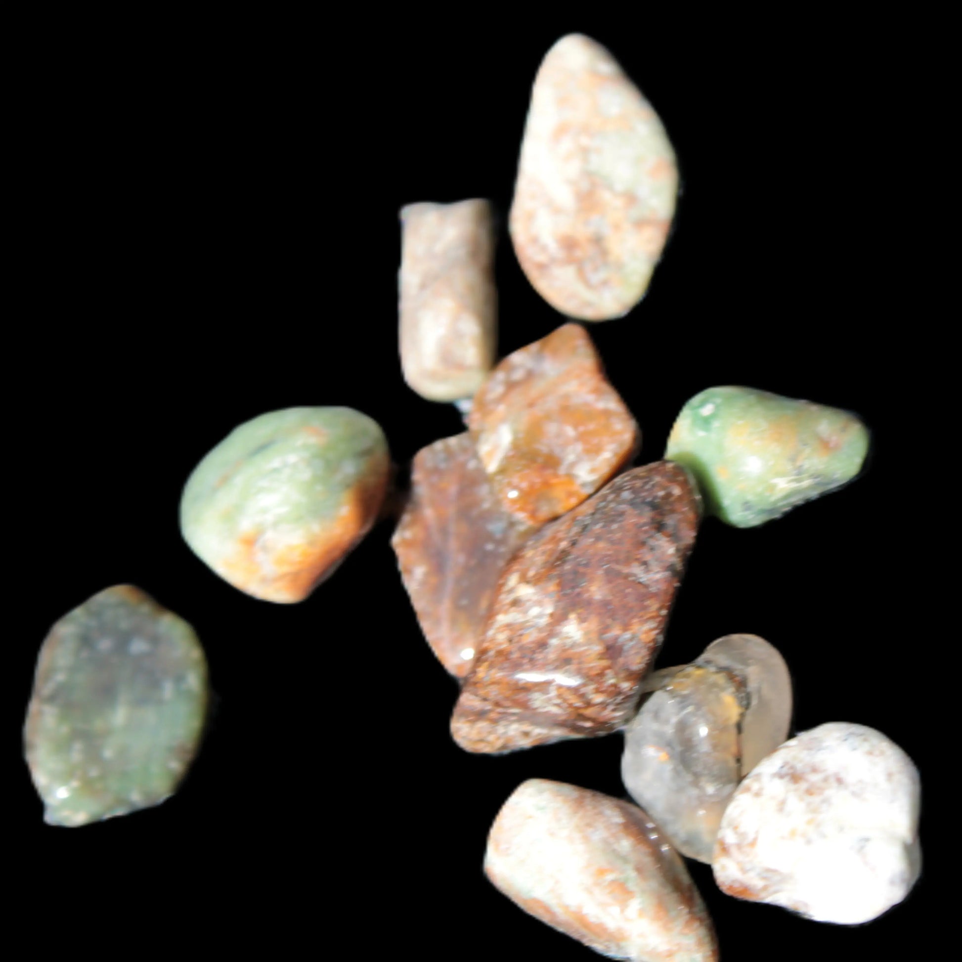 Unakite 11 tiny tumbled stones 8g Rocks and Things