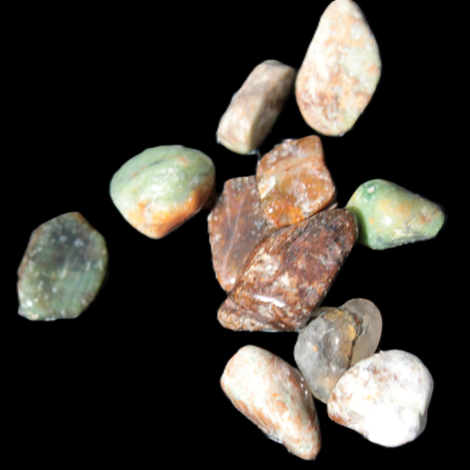 Unakite 11 tiny tumbled stones 8g Rocks and Things