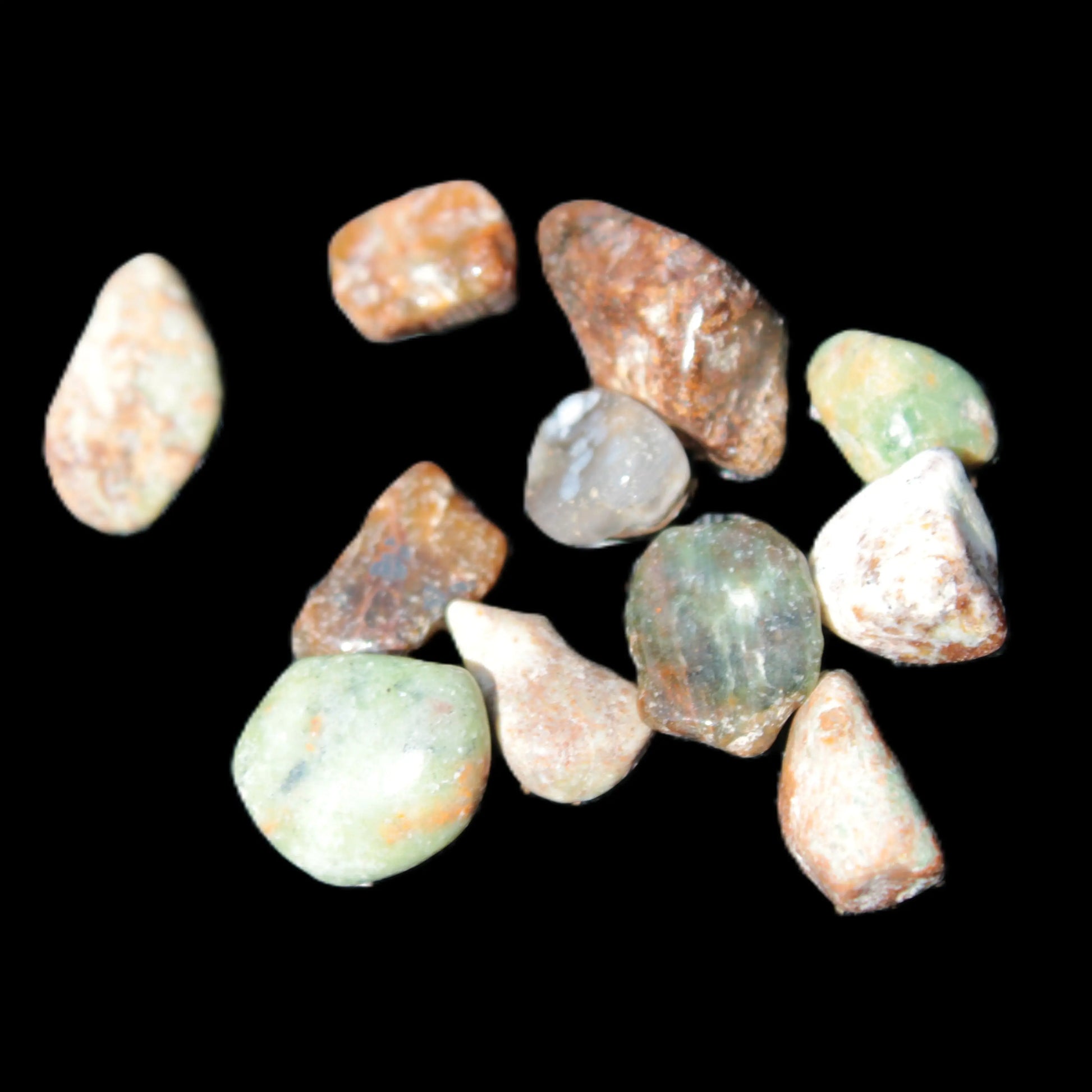 Unakite 11 tiny tumbled stones 8g Rocks and Things