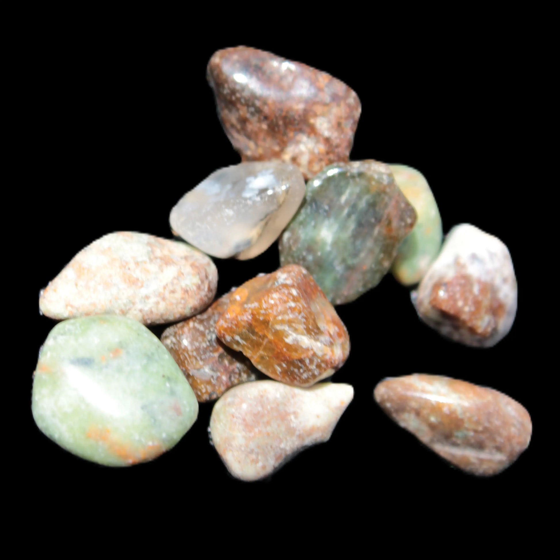 Unakite 11 tiny tumbled stones 8g Rocks and Things