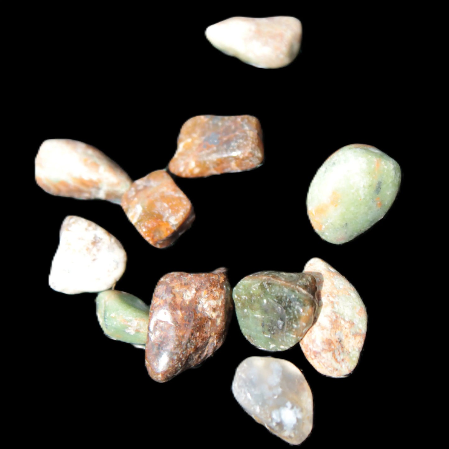 Unakite 11 tiny tumbled stones 8g Rocks and Things