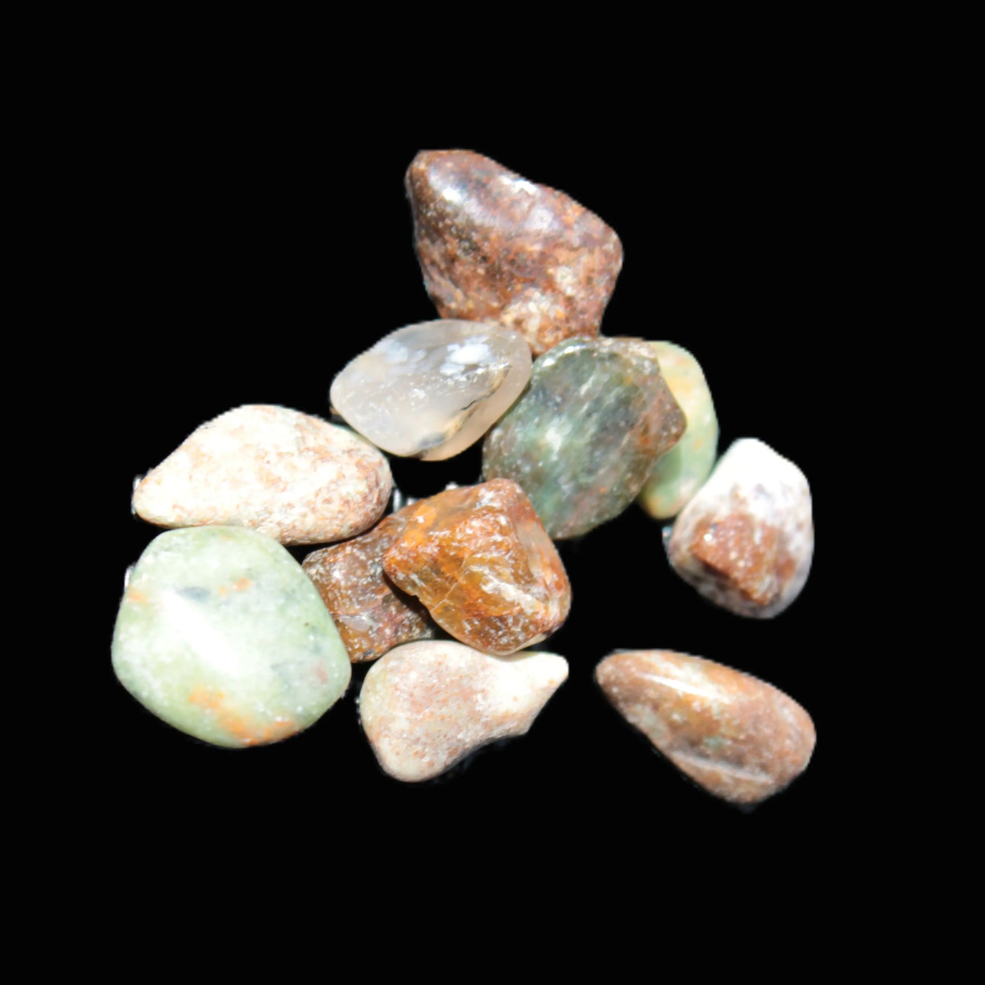 Unakite 11 tiny tumbled stones 8g Rocks and Things