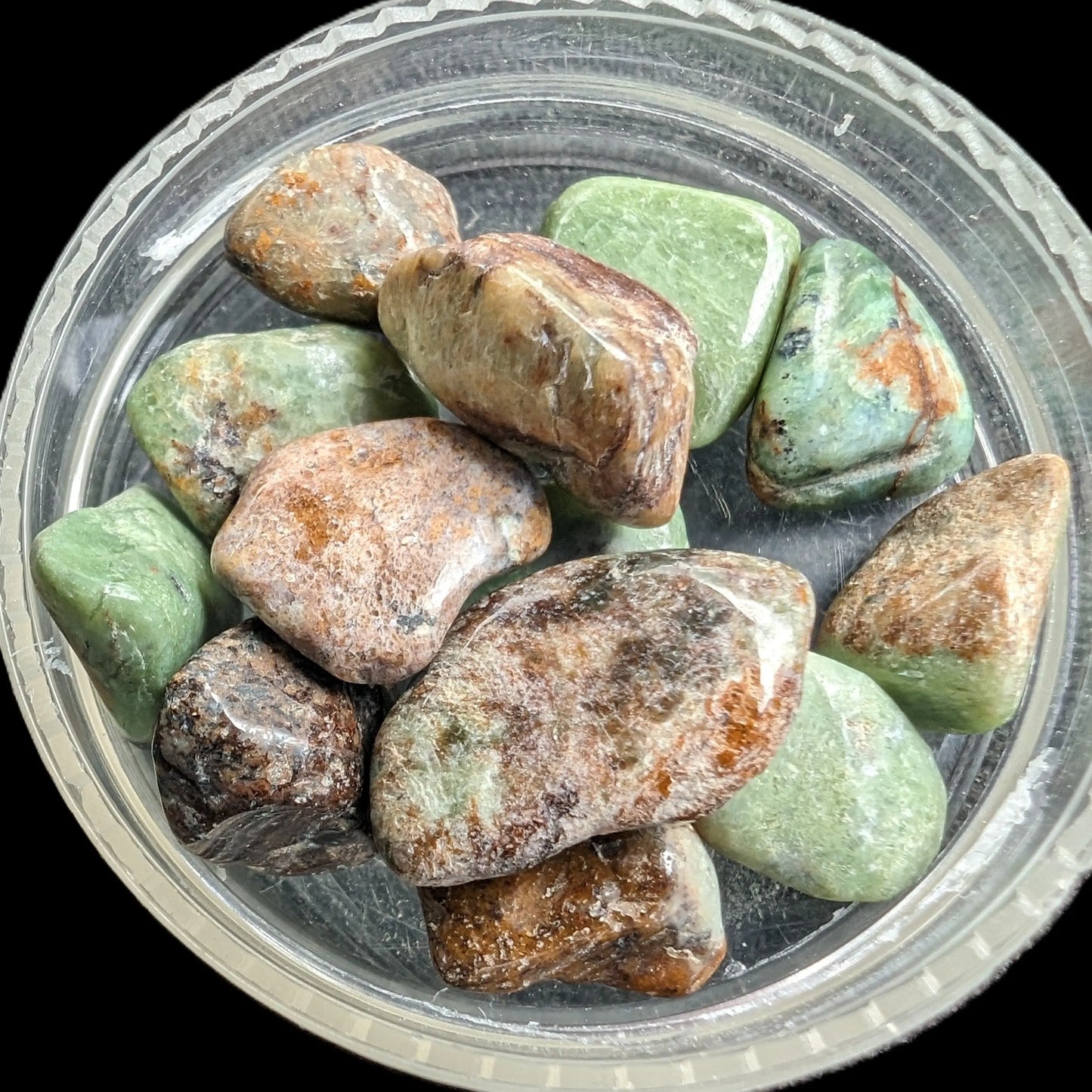 Unakite 11 tiny tumbled stones 8g Rocks and Things