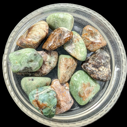 Unakite 11 tiny tumbled stones 8g Rocks and Things