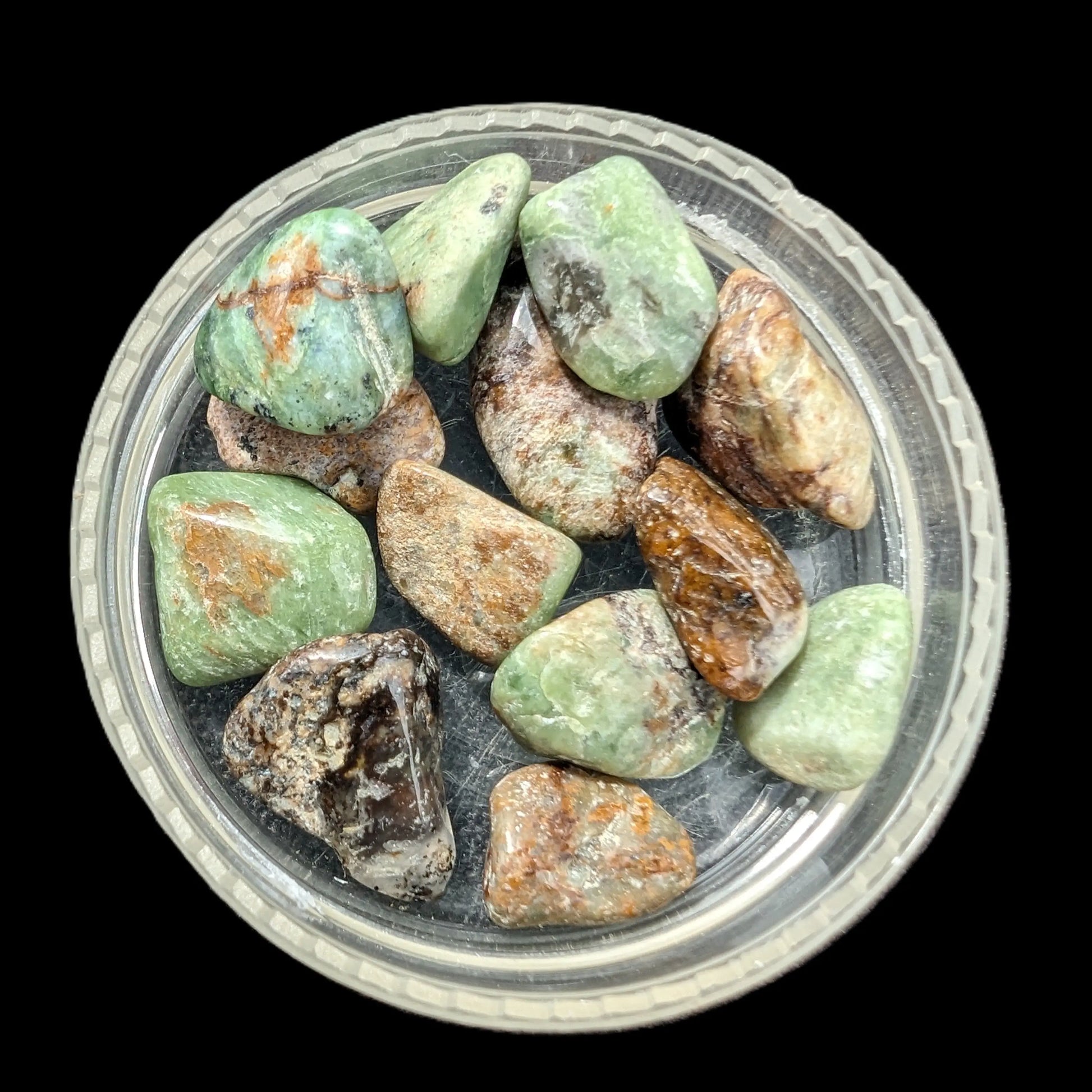 Unakite 11 tiny tumbled stones 8g Rocks and Things