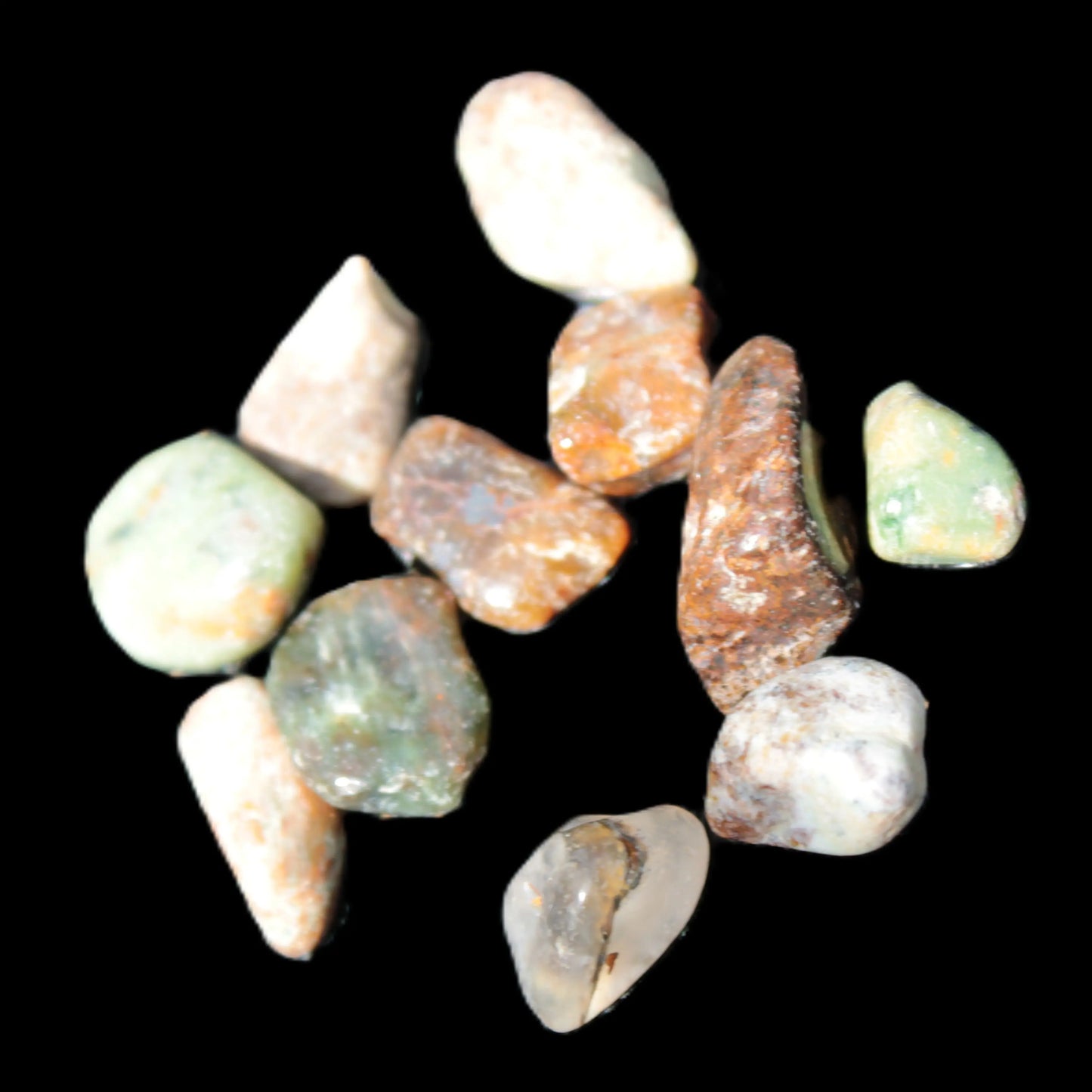 Unakite 11 tiny tumbled stones 8g Rocks and Things