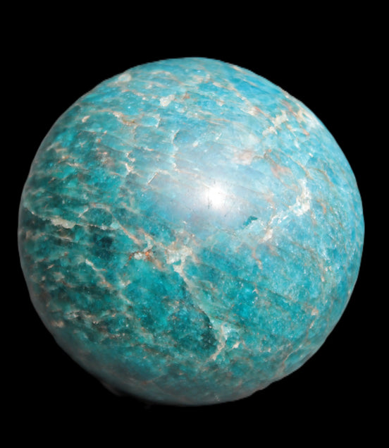 Vivid Blue Apatite sphere 74mm 709g Rocks and Things Store