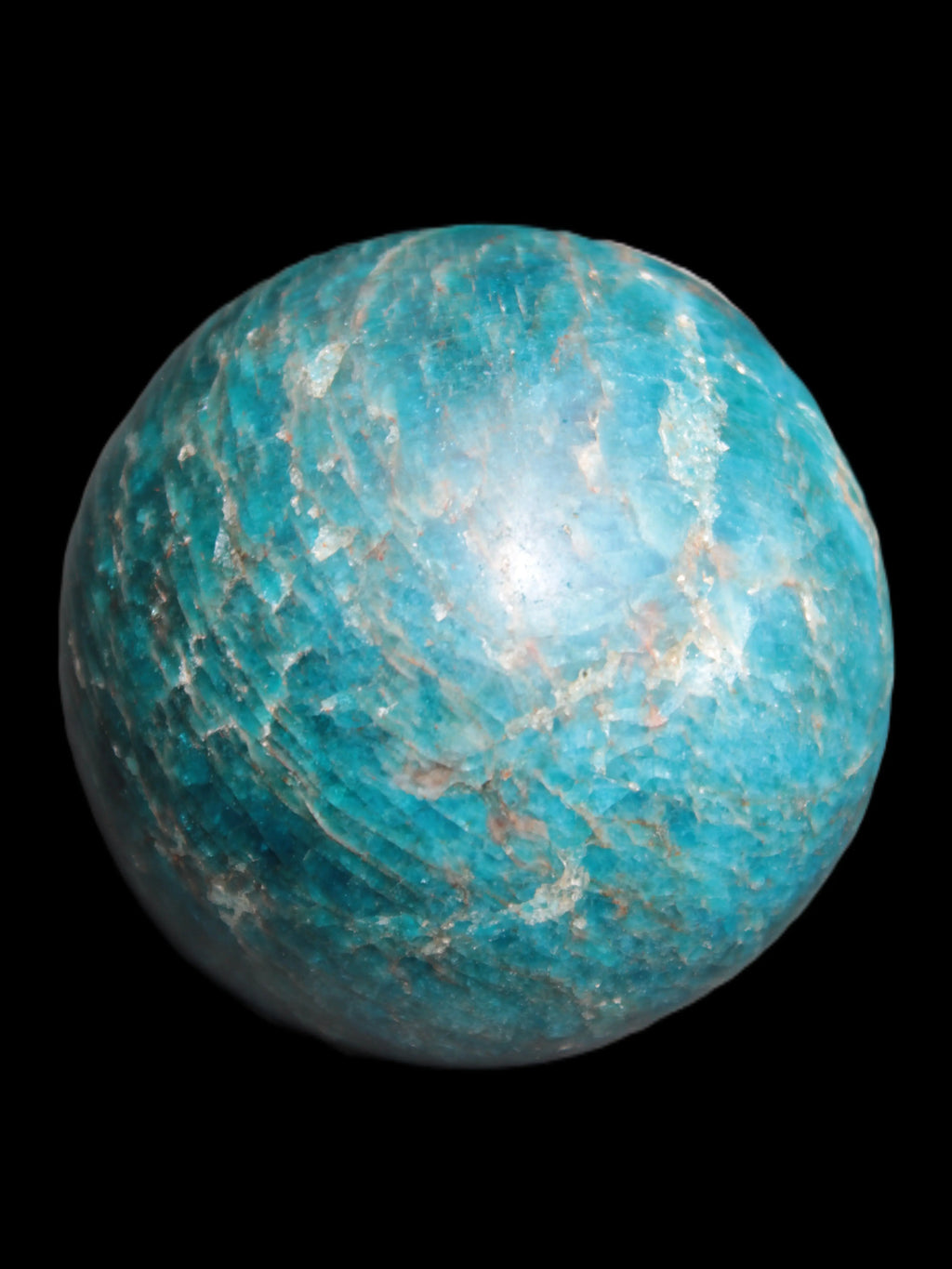Vivid Blue Apatite sphere 74mm 709g Rocks and Things Store