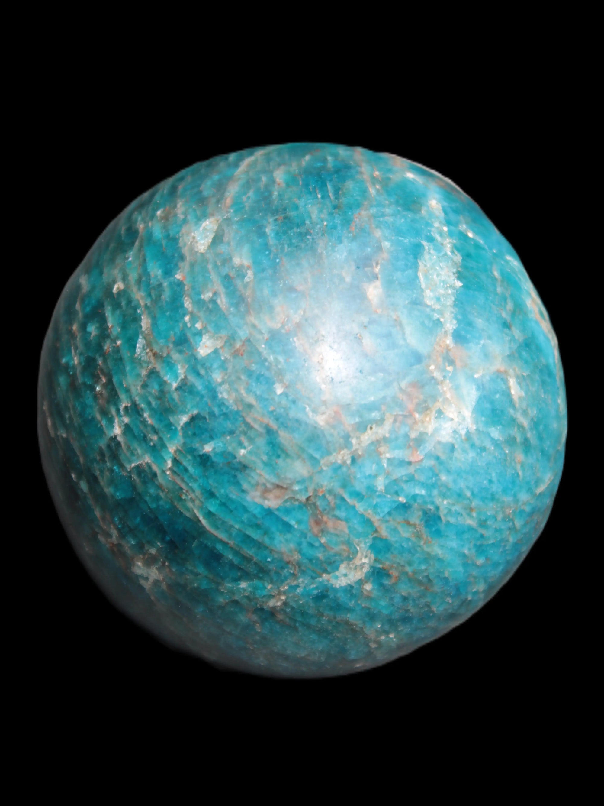 Vivid Blue Apatite sphere 74mm 709g Rocks and Things Store