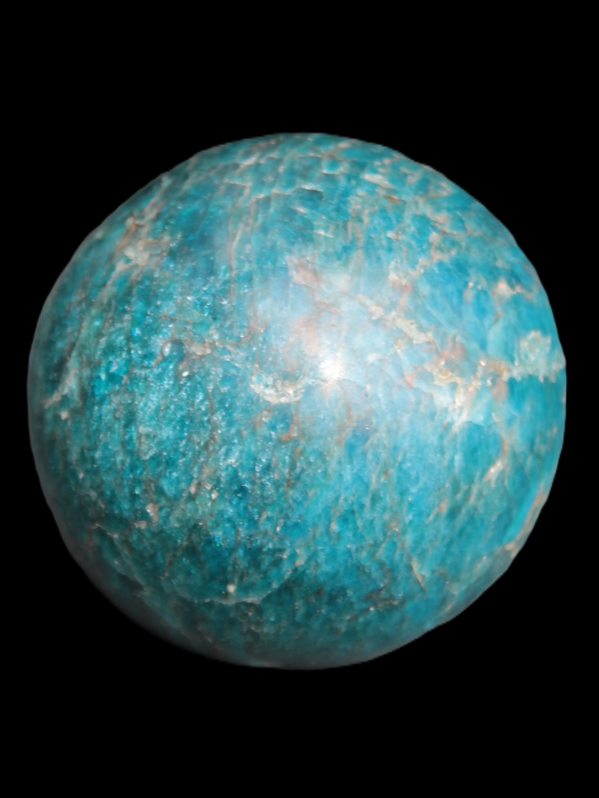 Vivid Blue Apatite sphere 74mm 709g Rocks and Things Store