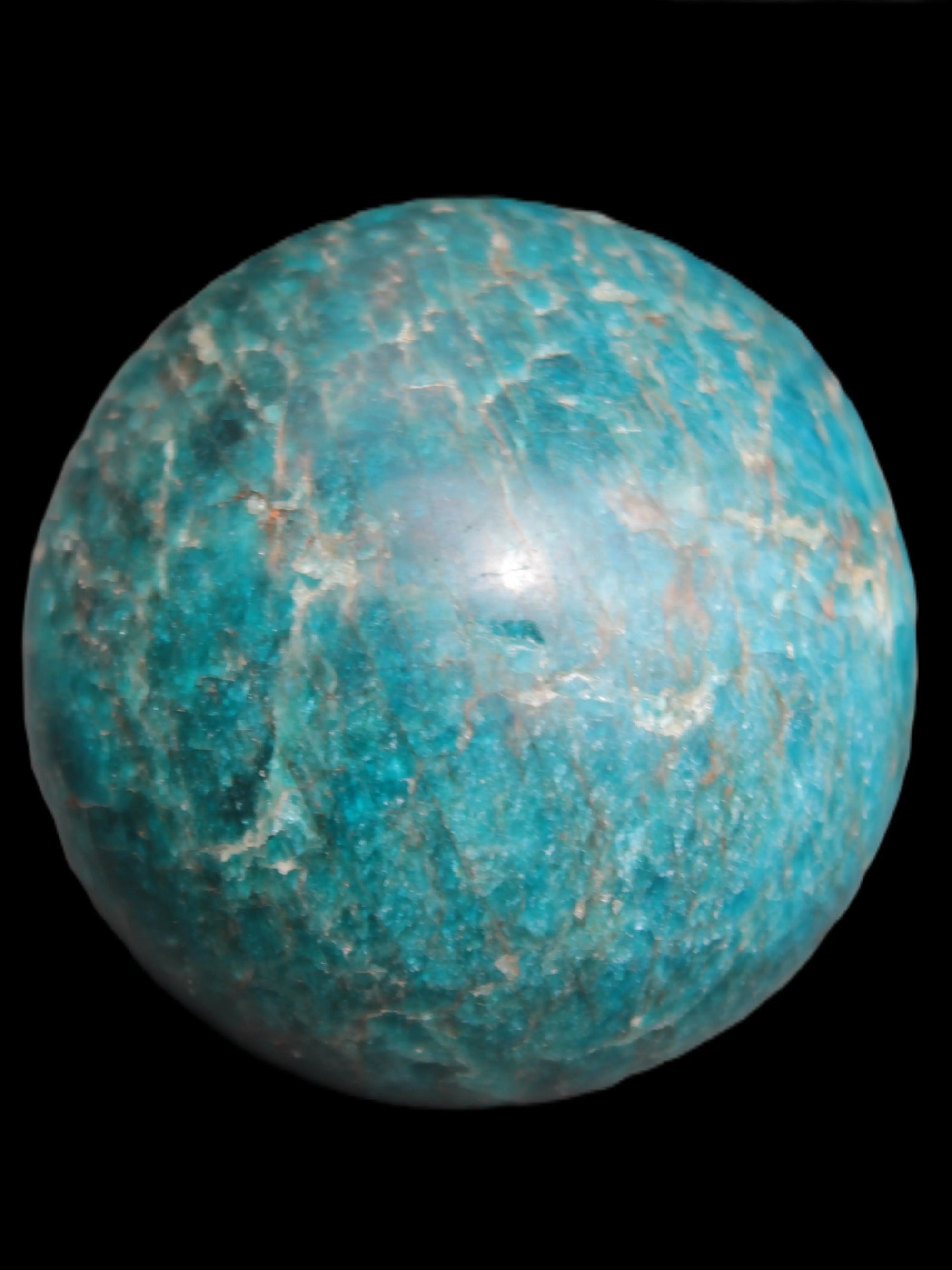 Vivid Blue Apatite sphere 74mm 709g Rocks and Things Store