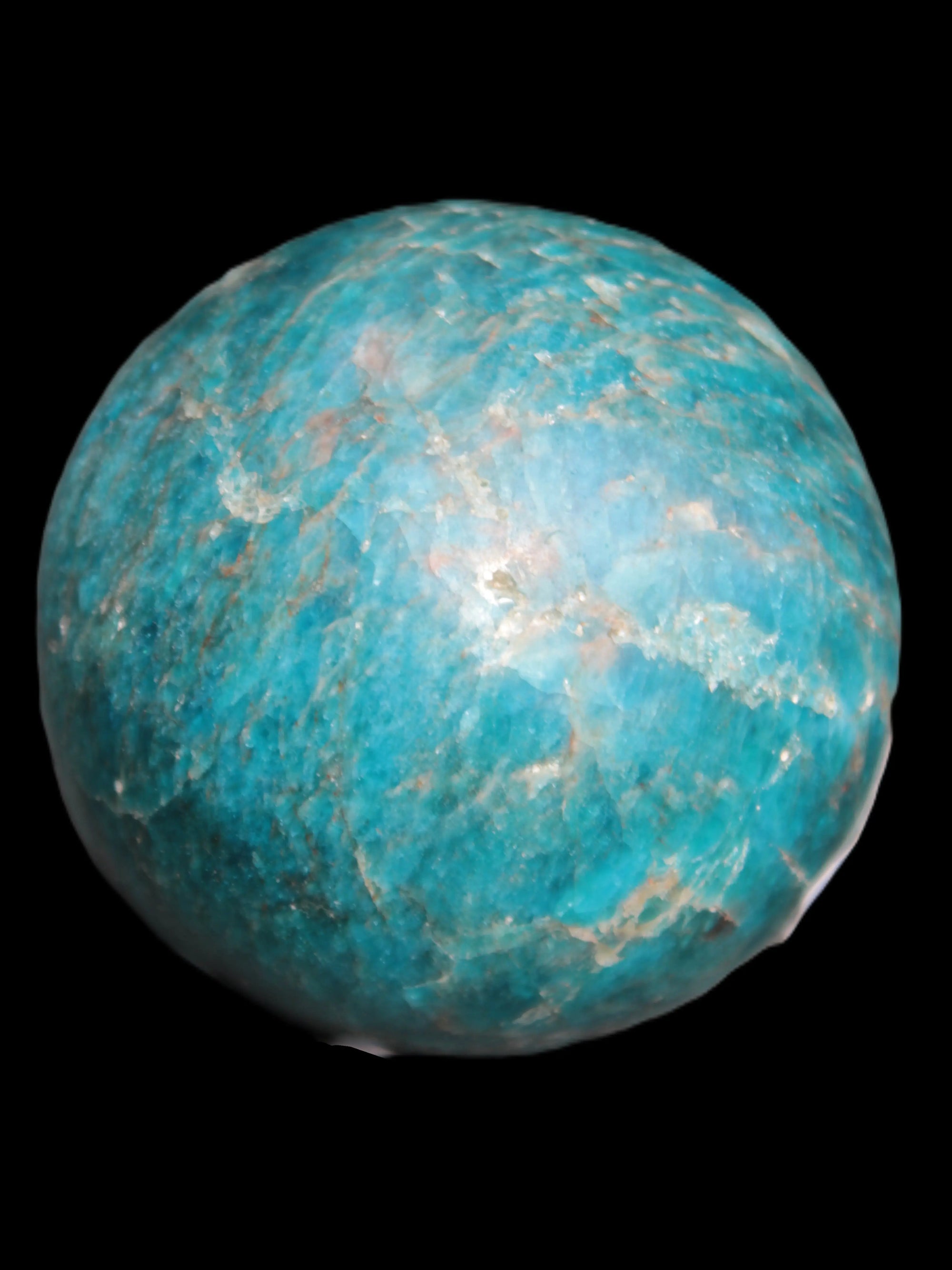 Vivid Blue Apatite sphere 74mm 709g Rocks and Things Store
