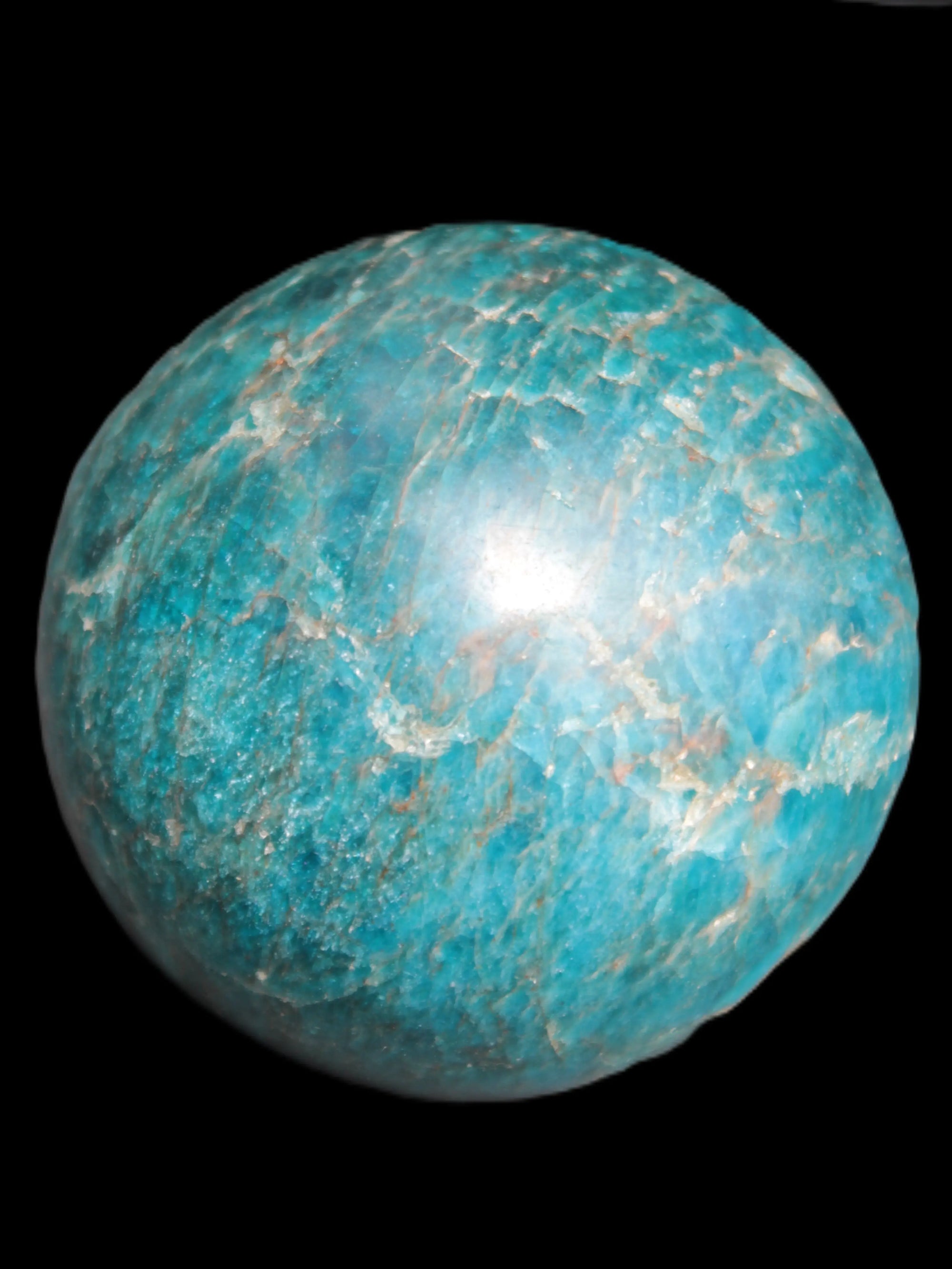 Vivid Blue Apatite sphere 74mm 709g Rocks and Things Store