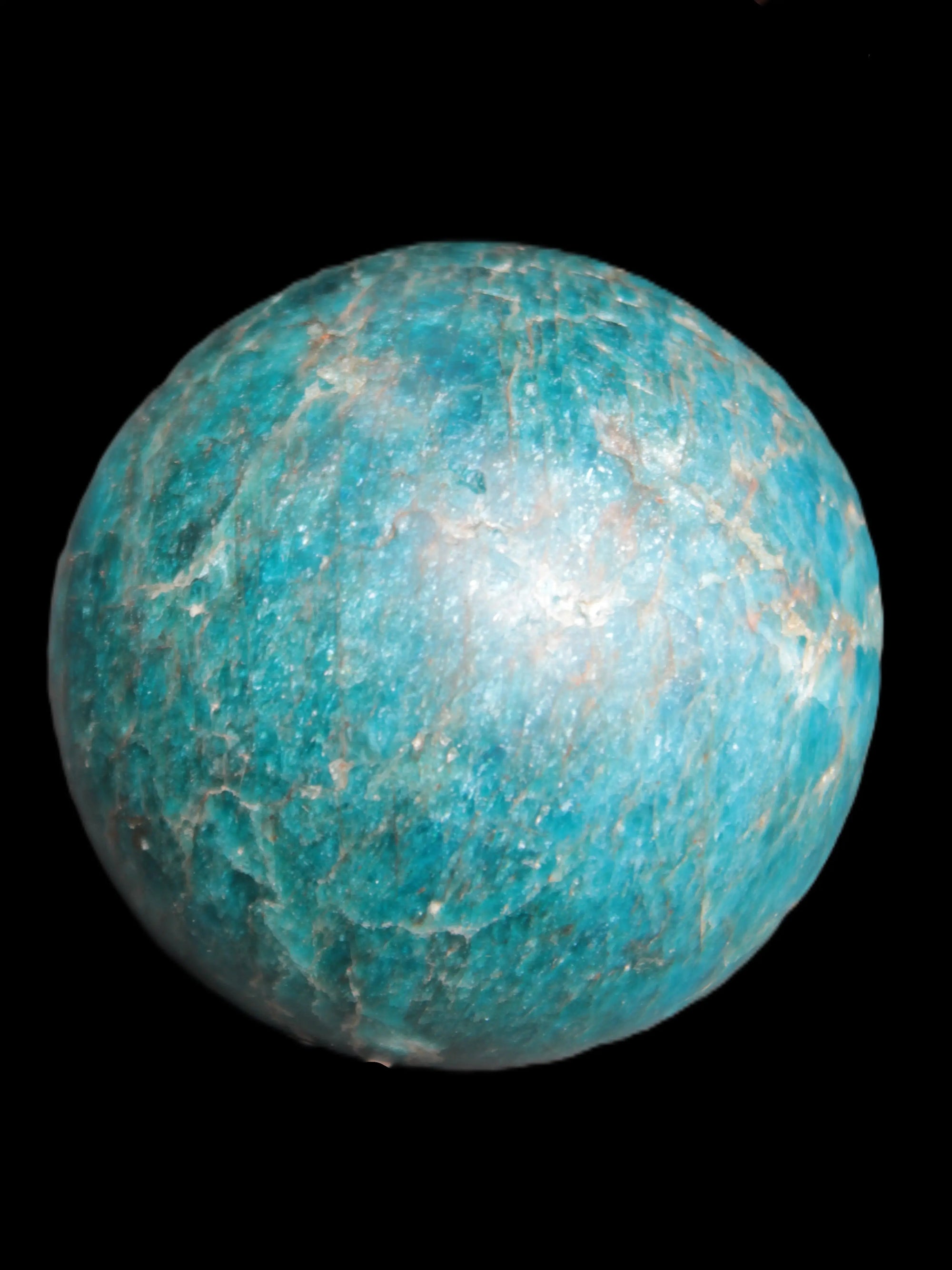 Vivid Blue Apatite sphere 74mm 709g Rocks and Things Store