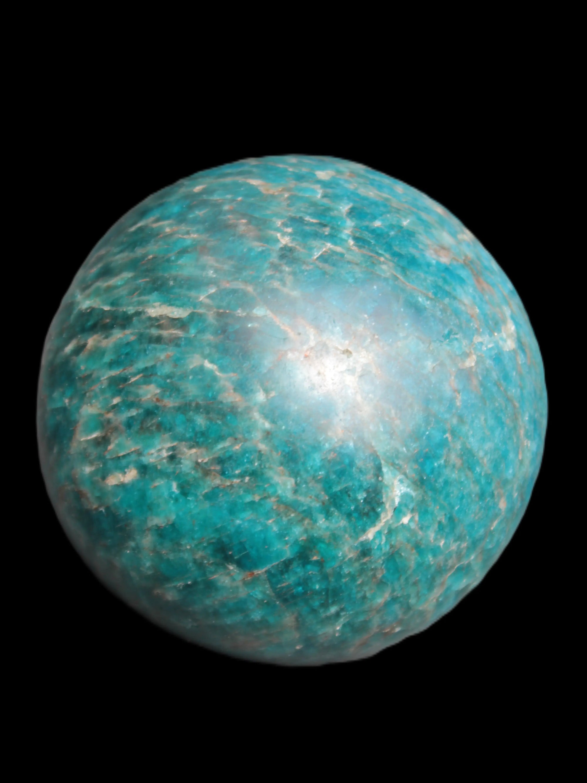 Vivid Blue Apatite sphere 74mm 709g Rocks and Things Store