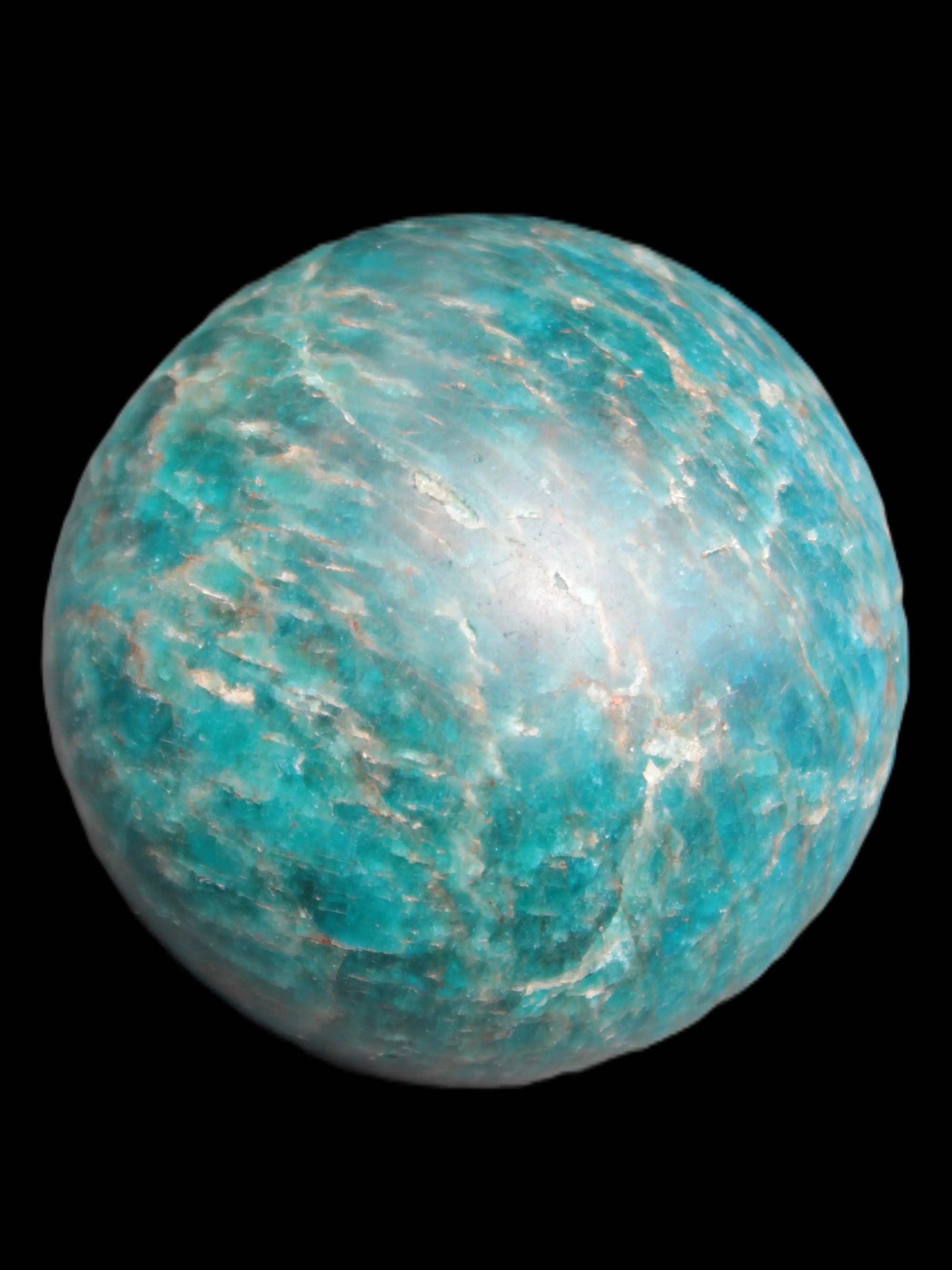Vivid Blue Apatite sphere 74mm 709g Rocks and Things Store