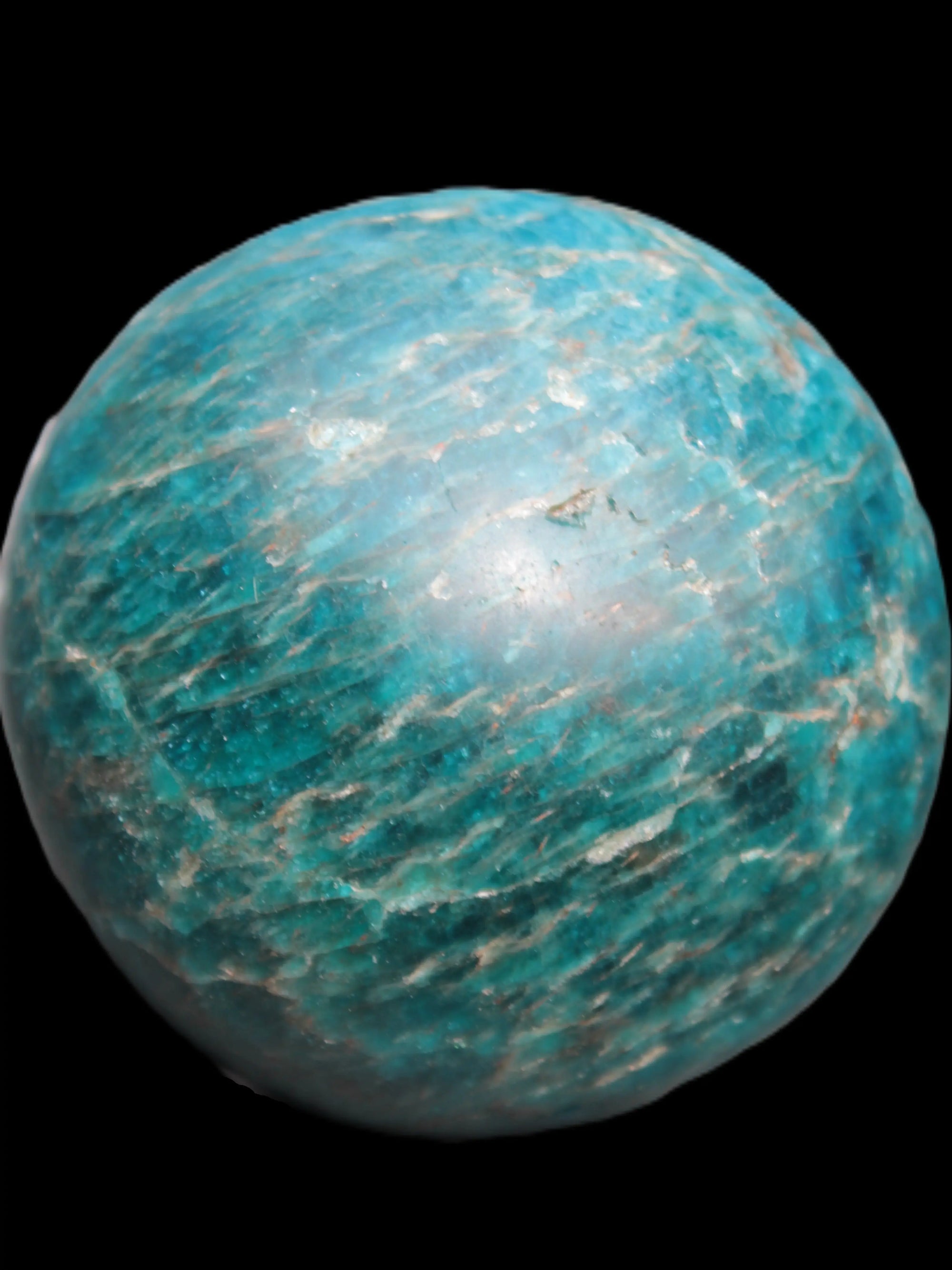 Vivid Blue Apatite sphere 74mm 709g Rocks and Things Store