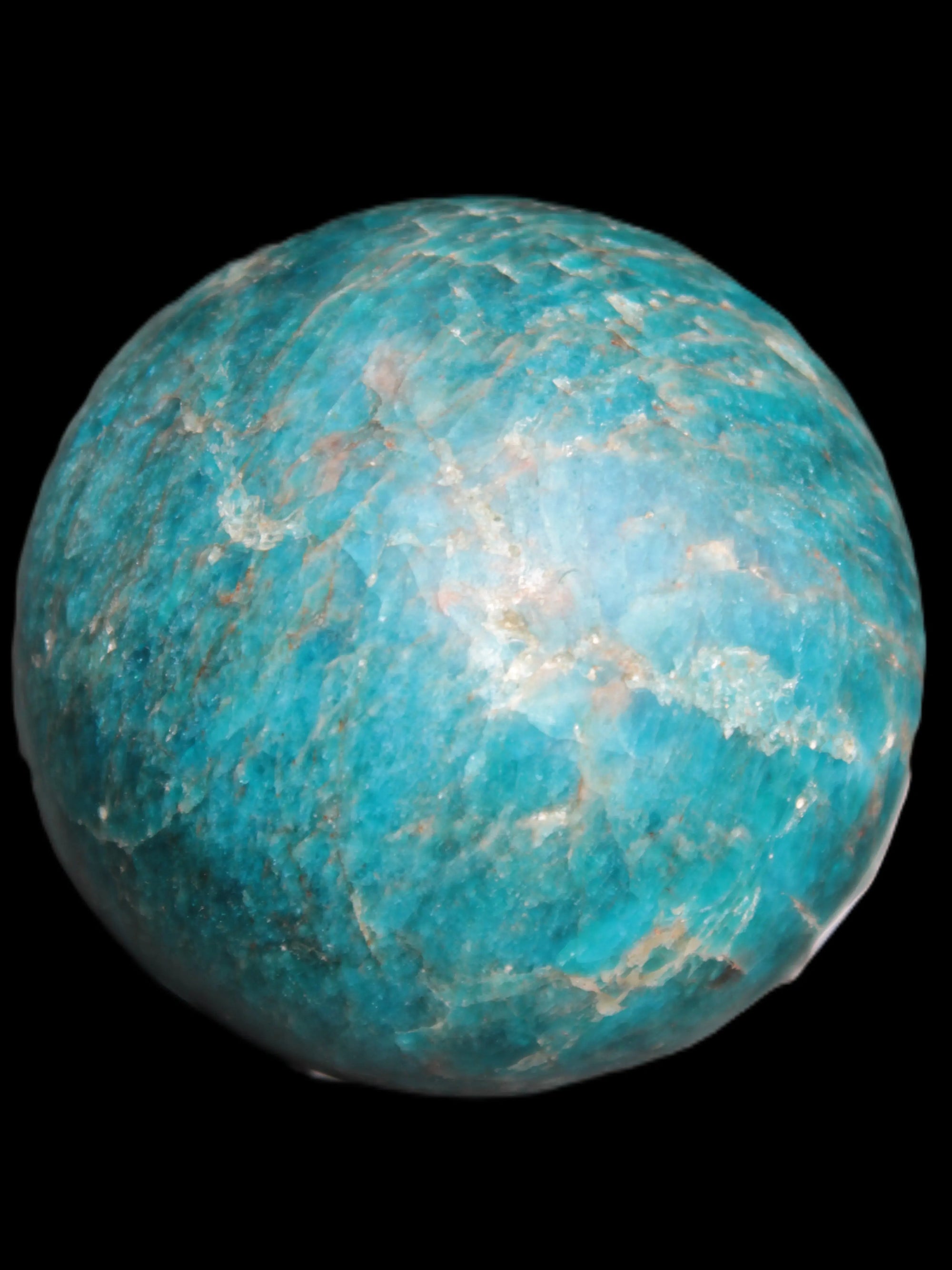 Vivid Blue Apatite sphere 74mm 709g Rocks and Things Store