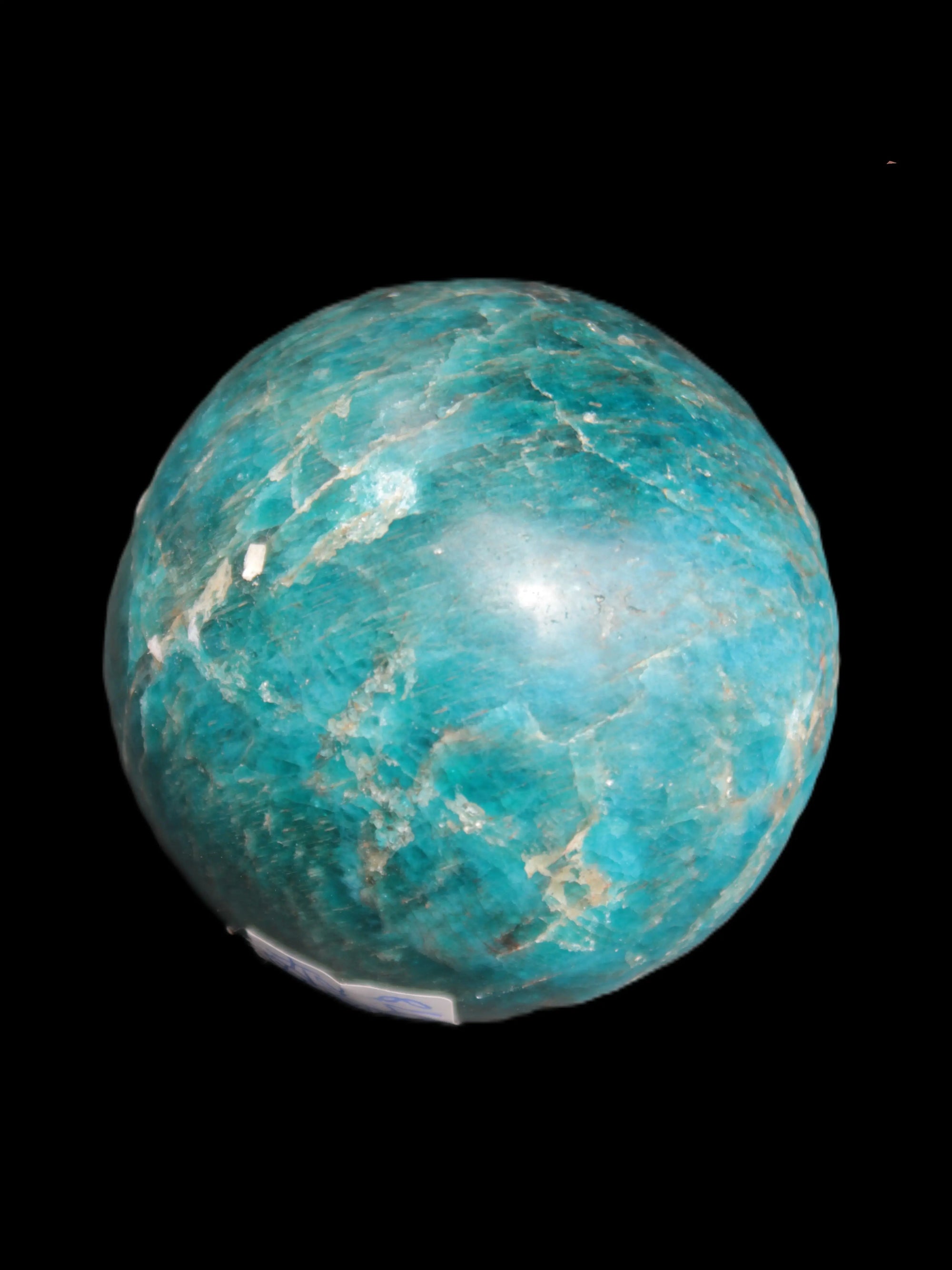 Vivid Blue Apatite sphere 74mm 709g Rocks and Things Store