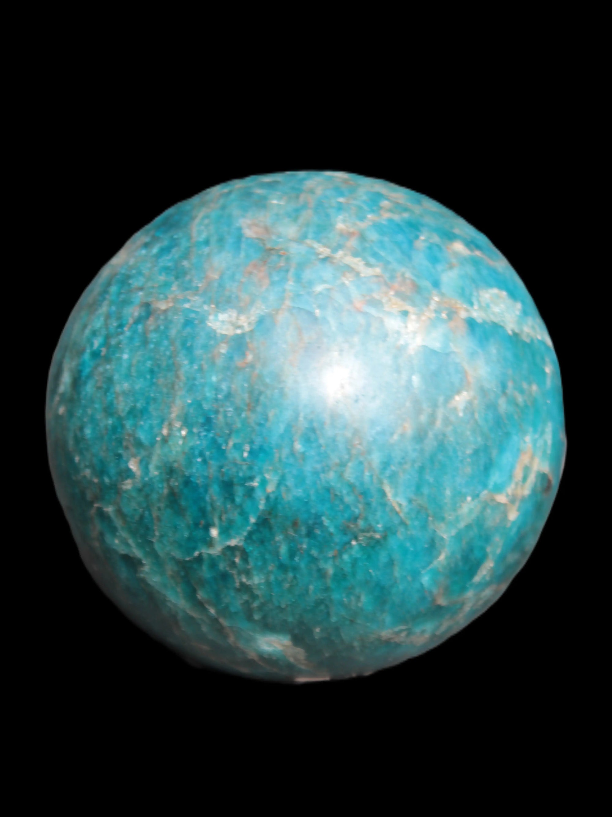 Vivid Blue Apatite sphere 74mm 709g Rocks and Things Store
