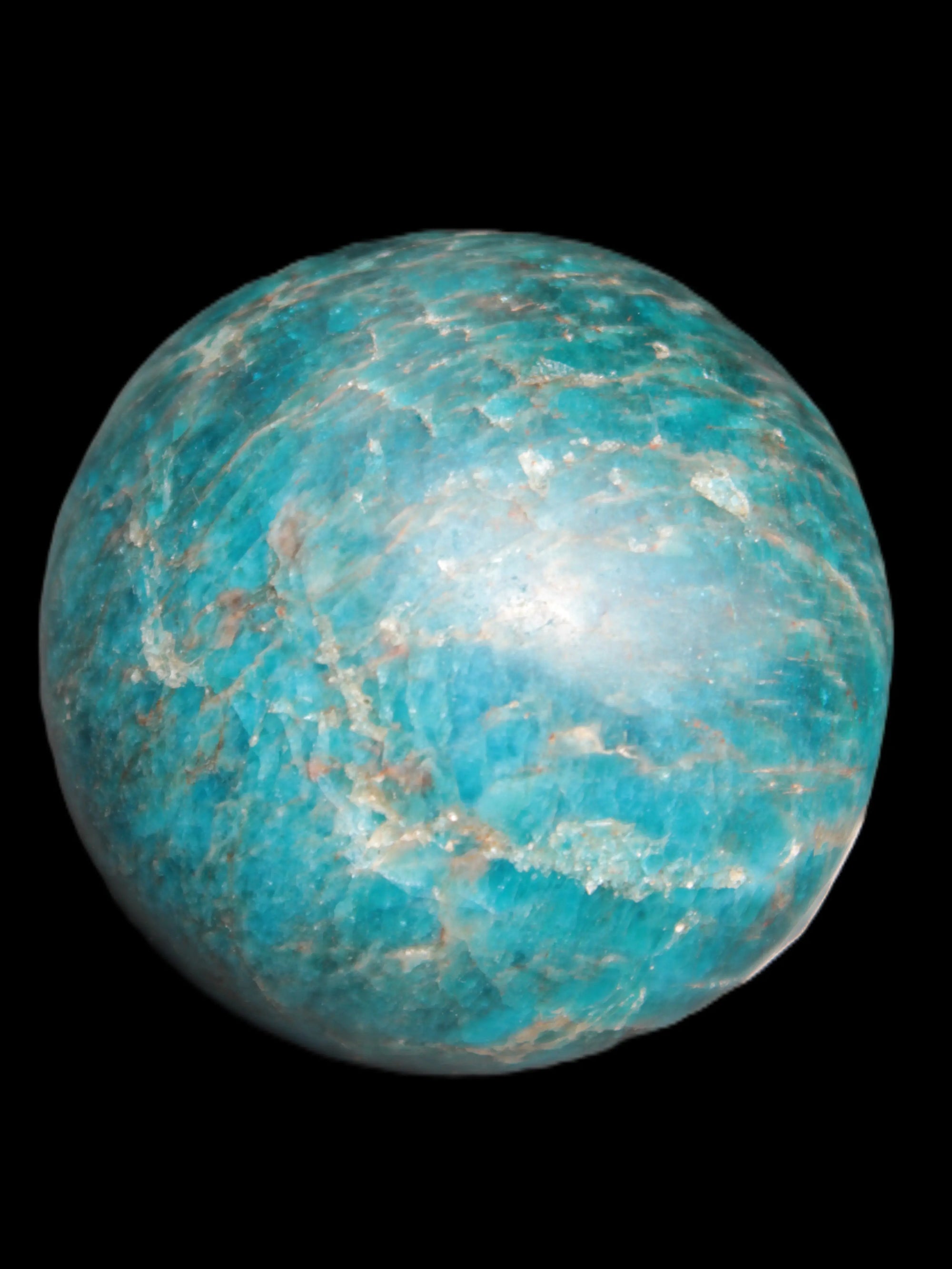 Vivid Blue Apatite sphere 74mm 709g Rocks and Things Store