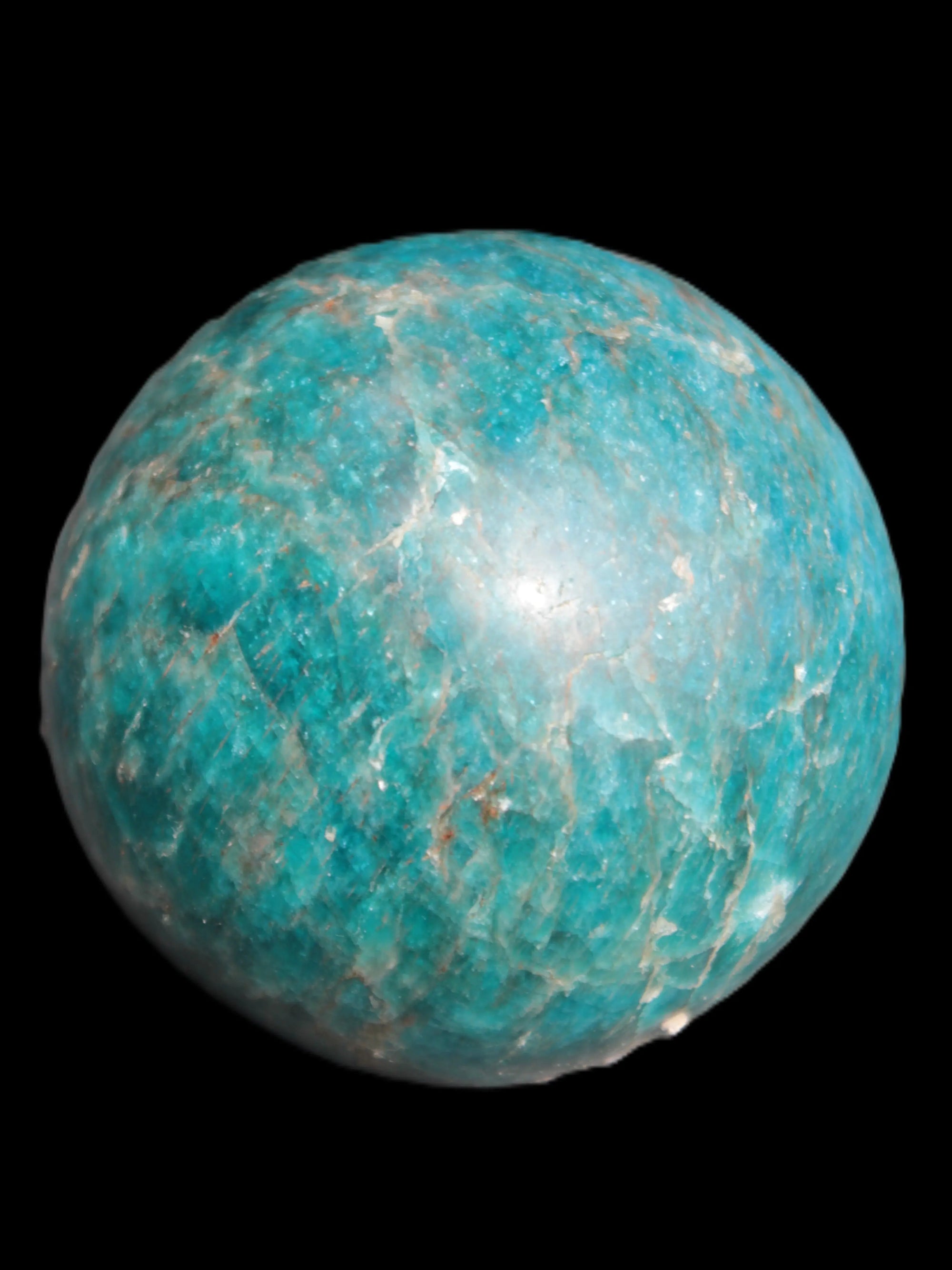 Vivid Blue Apatite sphere 74mm 709g Rocks and Things Store