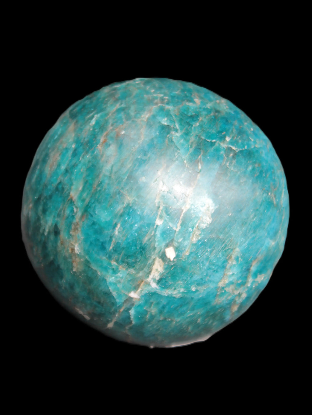 Vivid Blue Apatite sphere 74mm 709g Rocks and Things Store