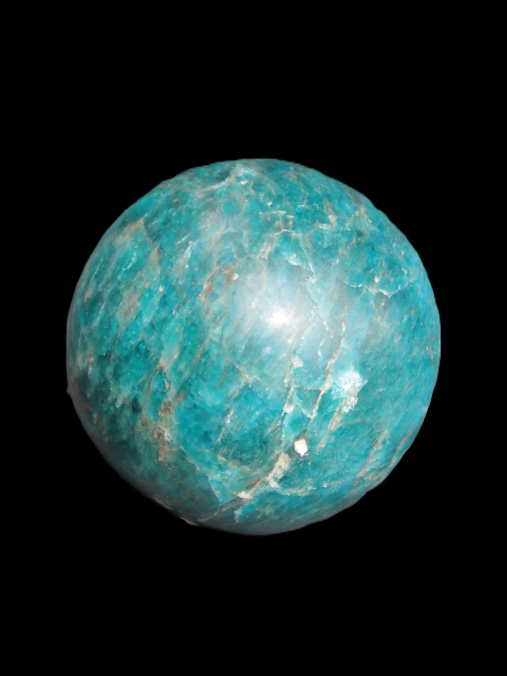 Vivid Blue Apatite sphere 74mm 709g Rocks and Things Store