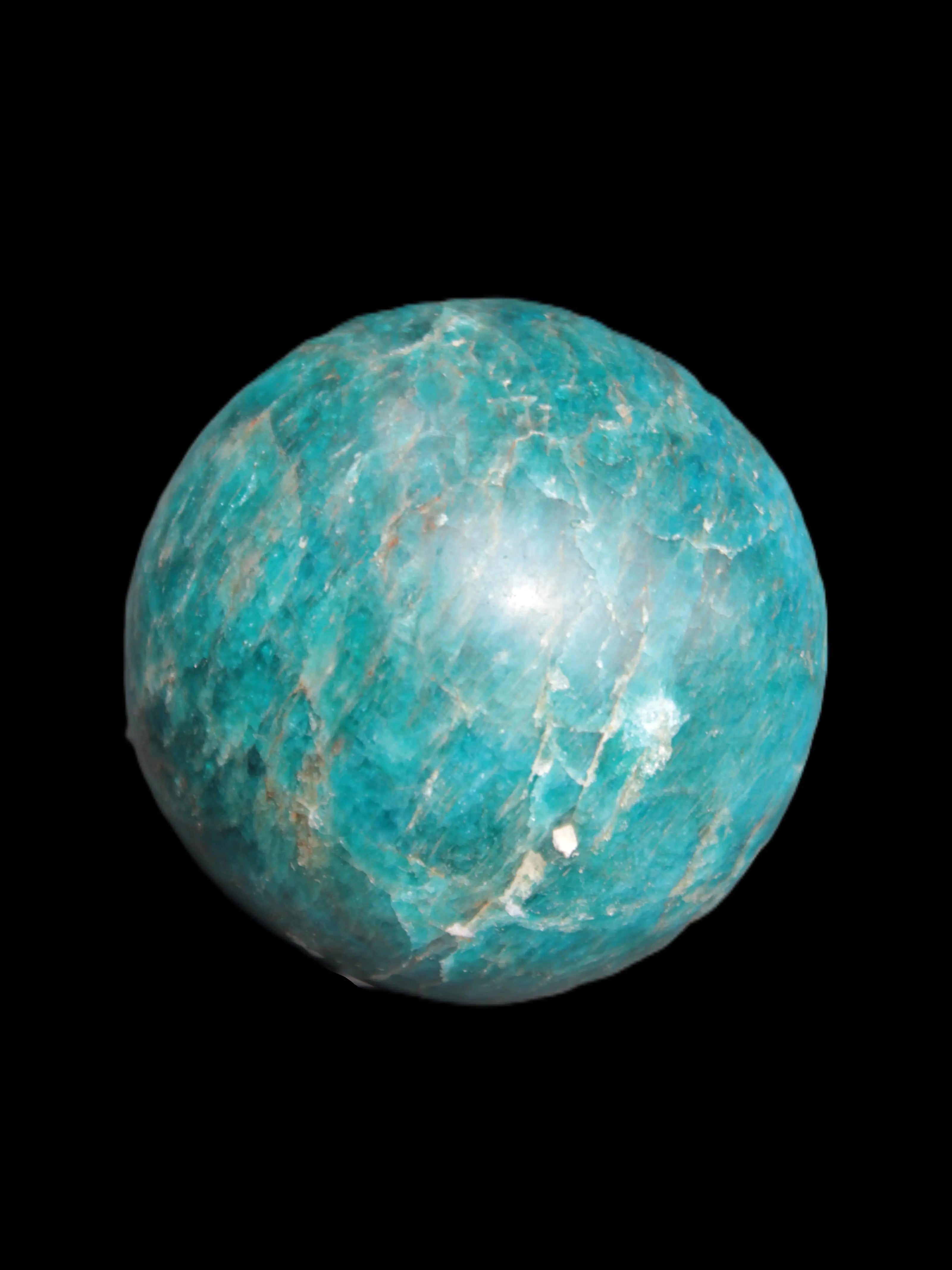 Vivid Blue Apatite sphere 74mm 709g Rocks and Things Store