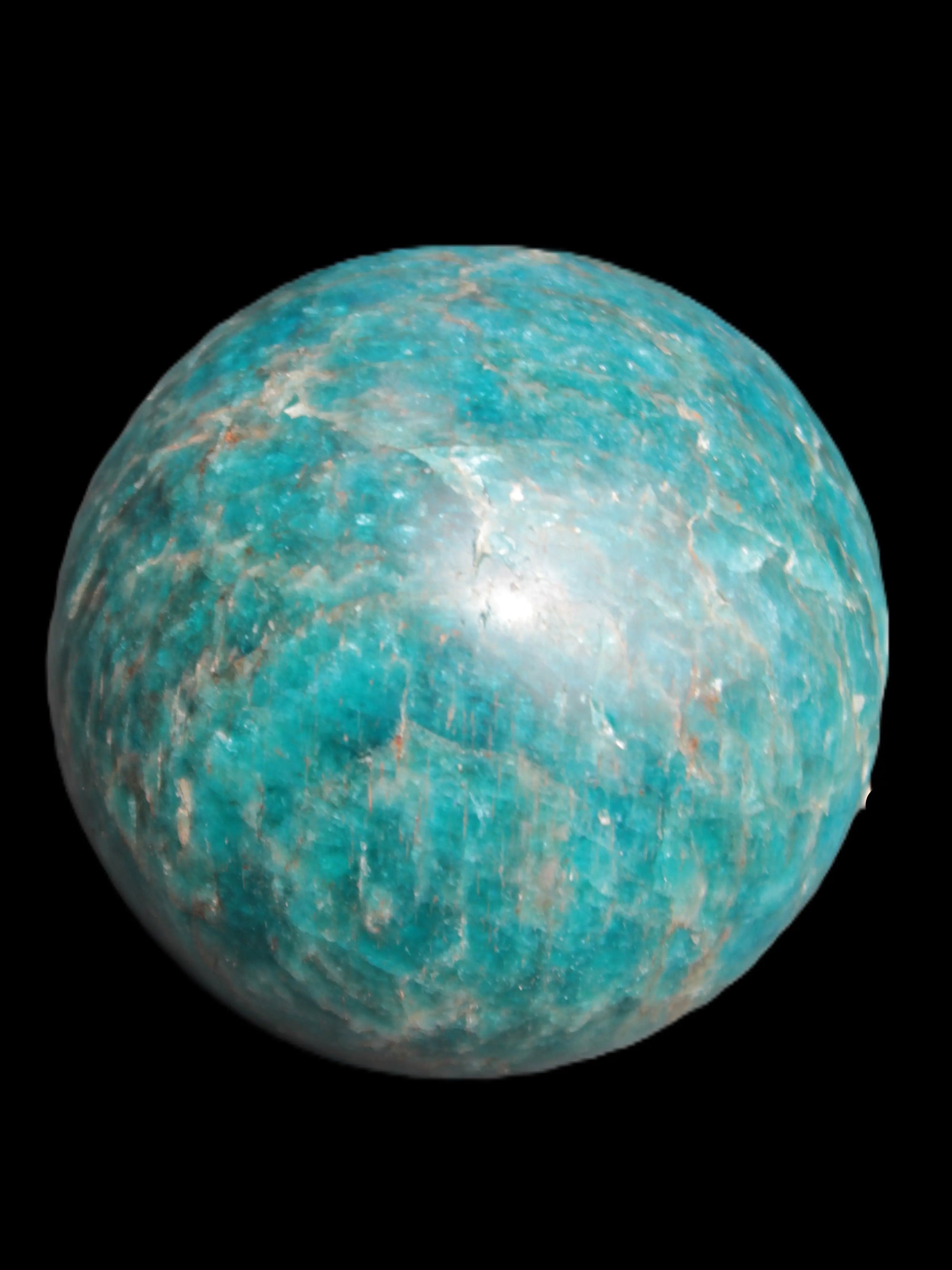 Vivid Blue Apatite sphere 74mm 709g Rocks and Things Store