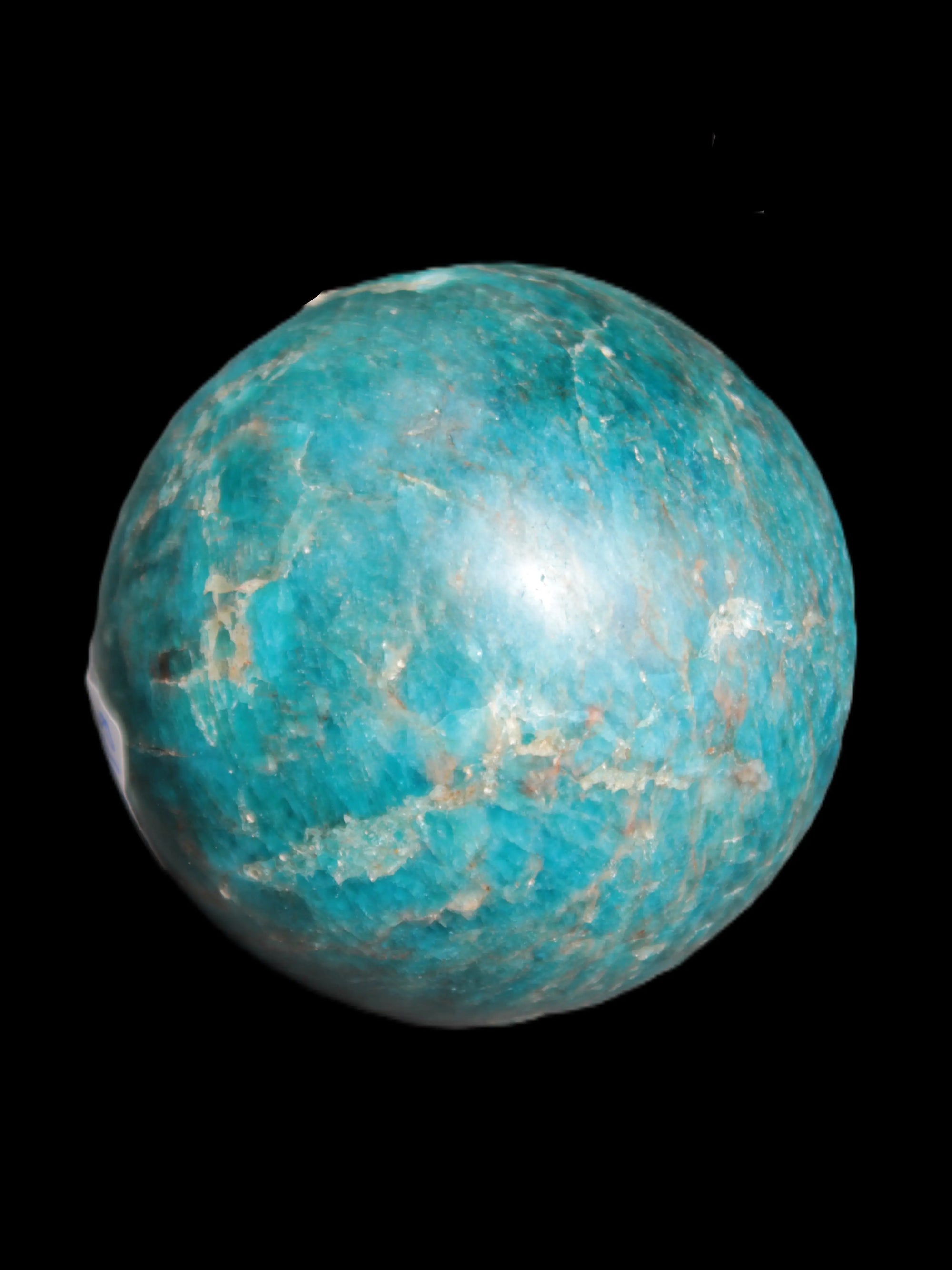 Vivid Blue Apatite sphere 74mm 709g Rocks and Things Store