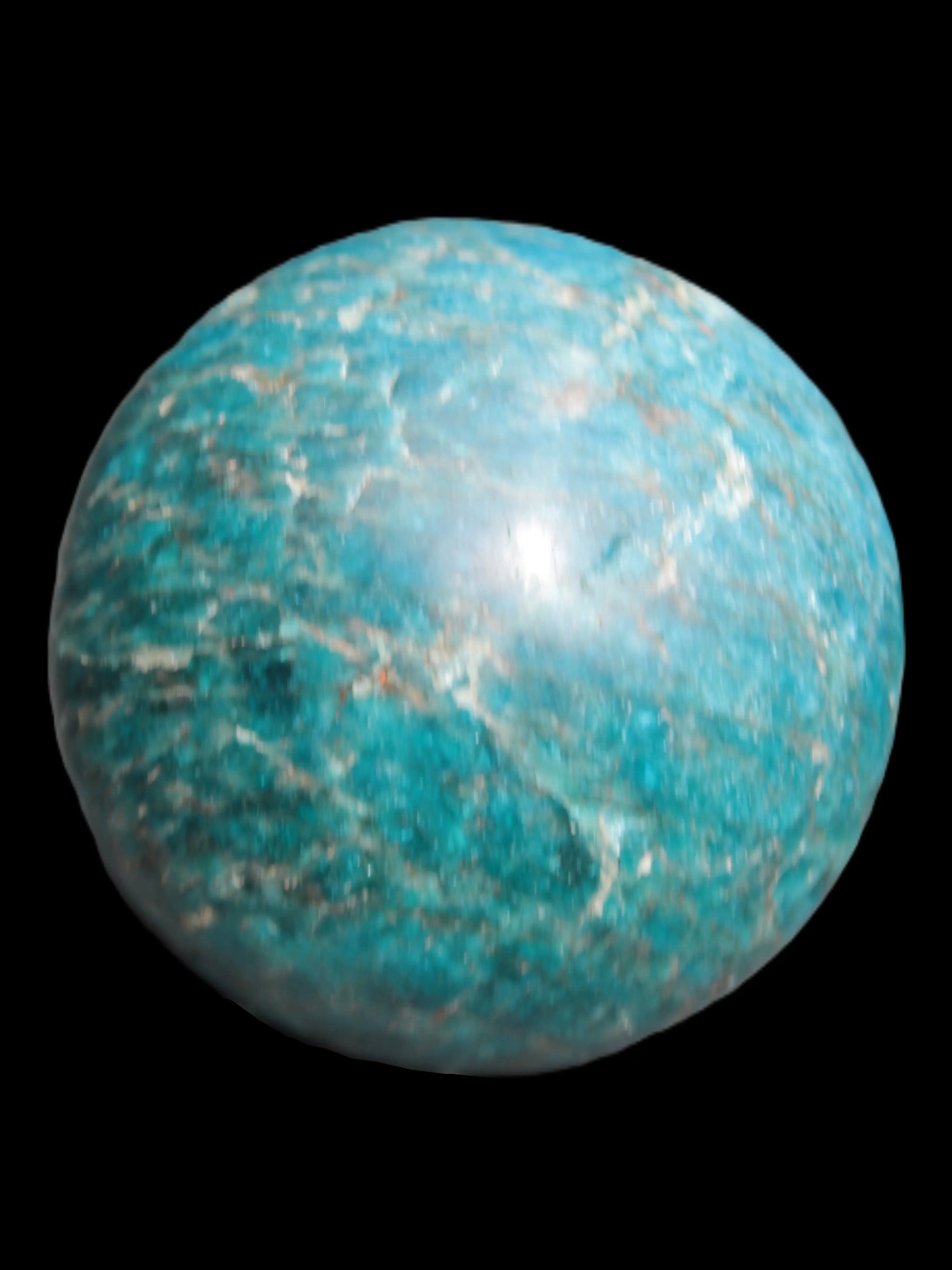 Vivid Blue Apatite sphere 74mm 709g Rocks and Things Store