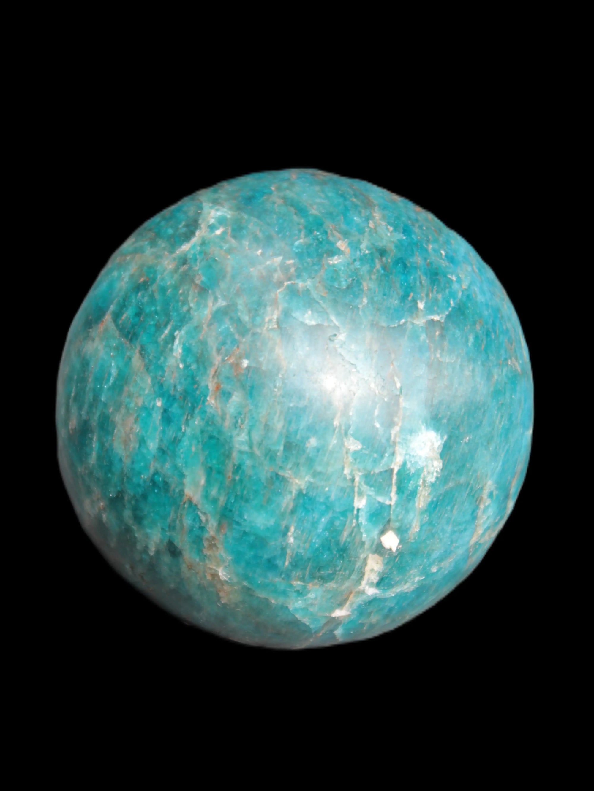 Vivid Blue Apatite sphere 74mm 709g Rocks and Things Store