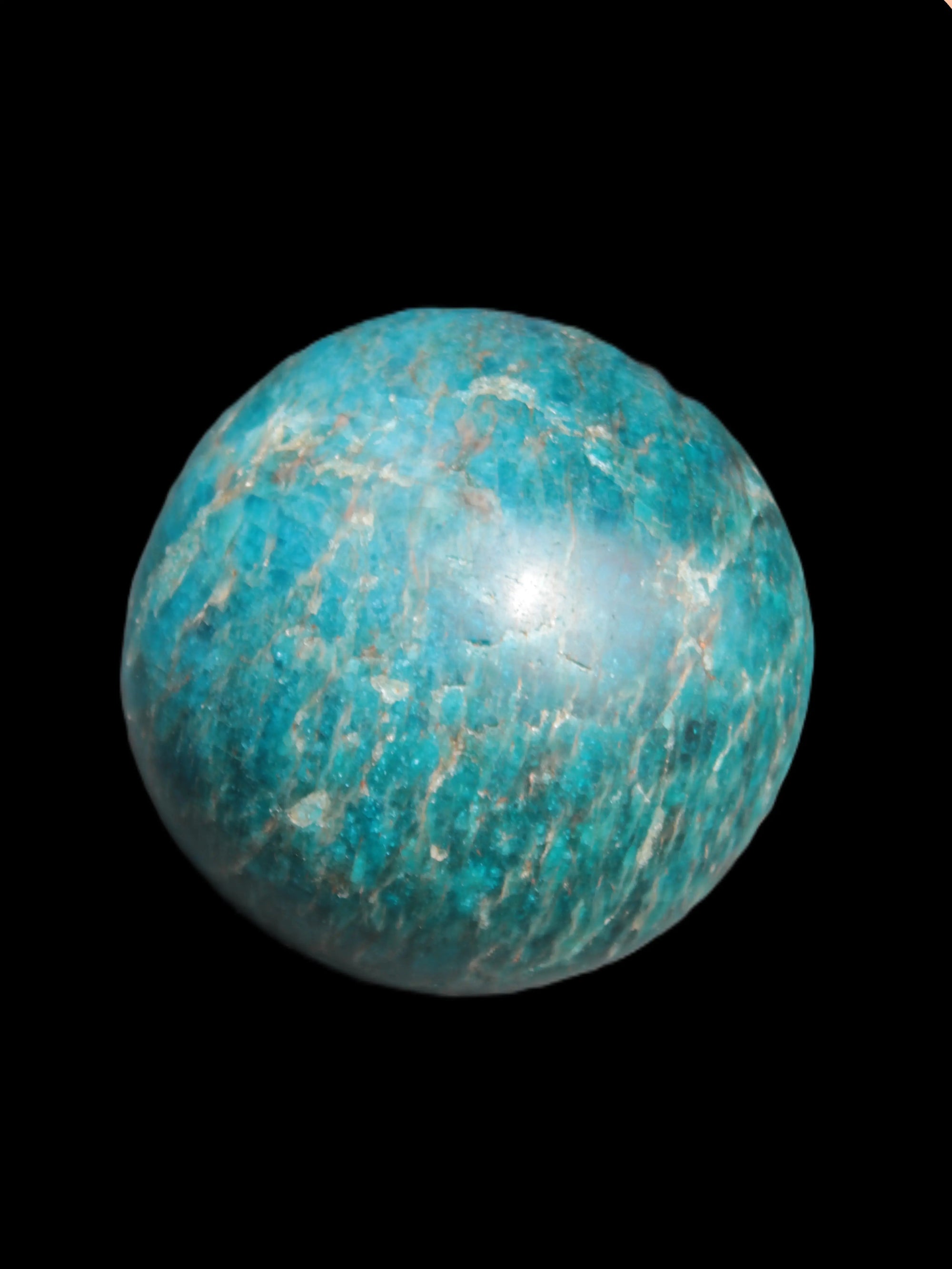 Vivid Blue Apatite sphere 74mm 709g Rocks and Things Store