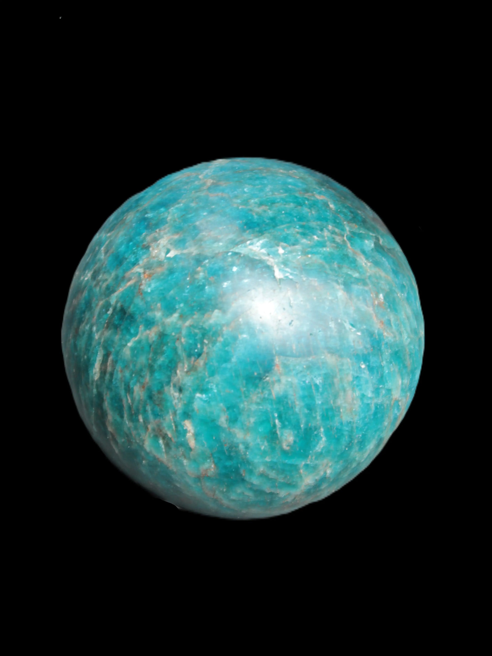 Vivid Blue Apatite sphere 74mm 709g Rocks and Things Store