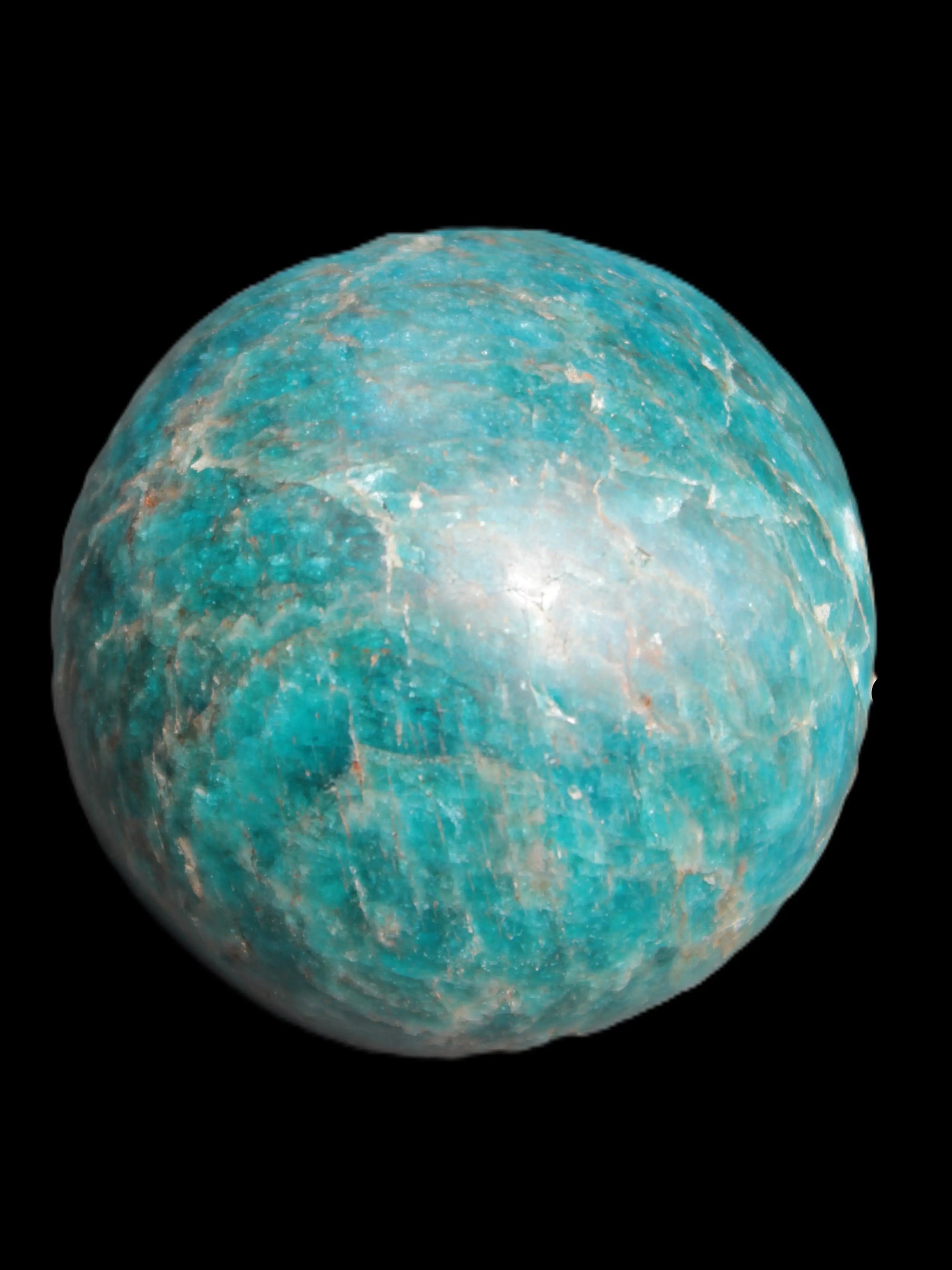 Vivid Blue Apatite sphere 74mm 709g Rocks and Things Store