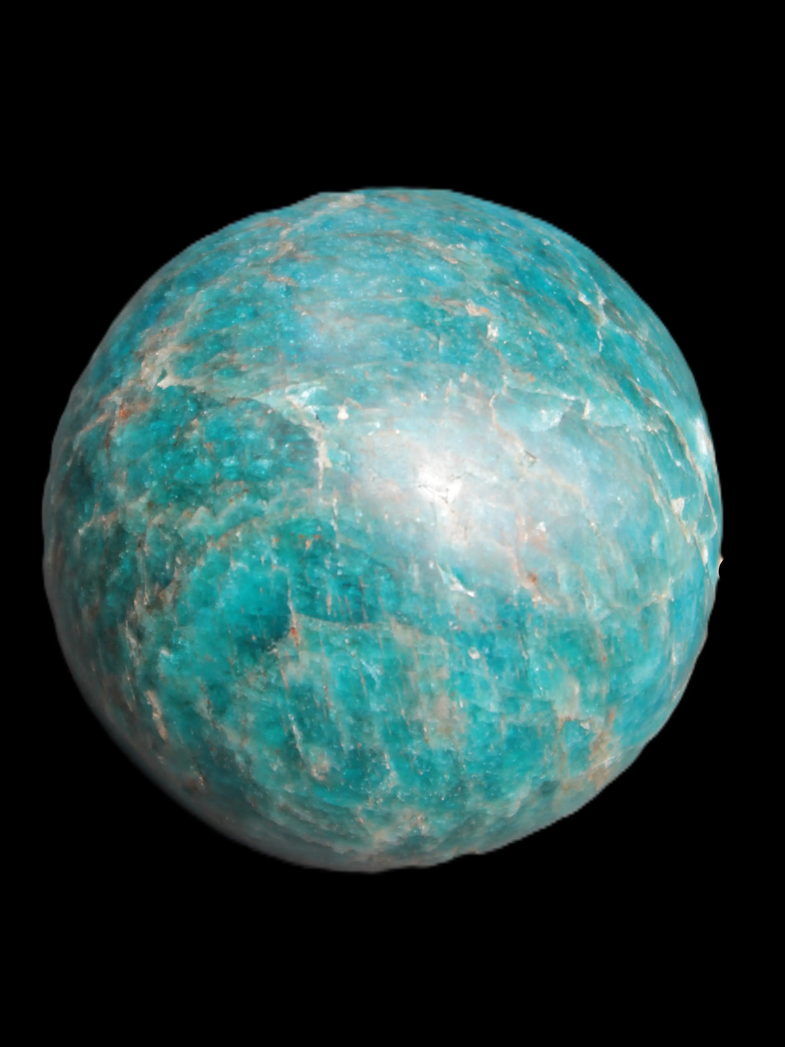 Vivid Blue Apatite sphere 74mm 709g Rocks and Things Store