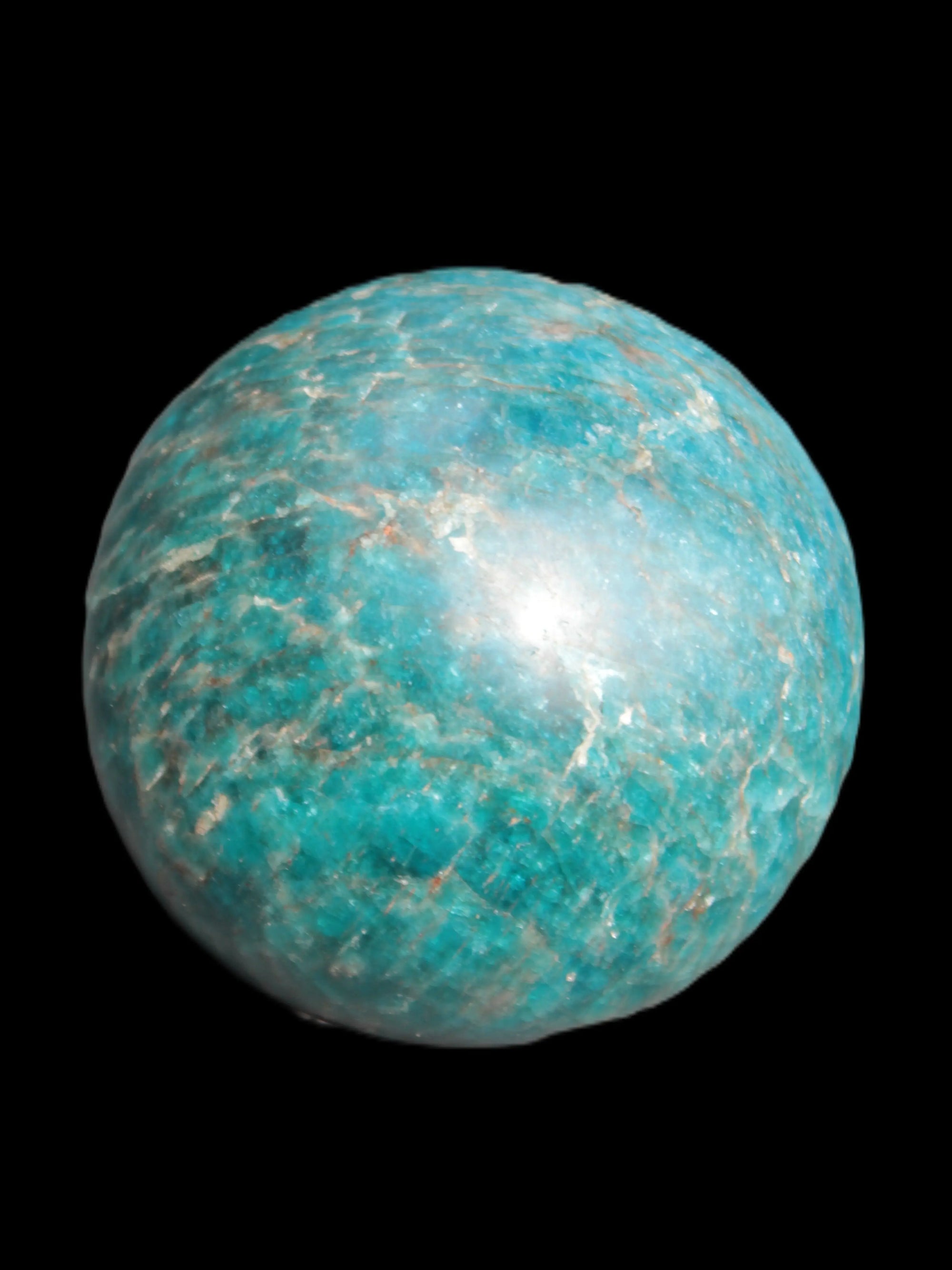 Vivid Blue Apatite sphere 74mm 709g Rocks and Things Store