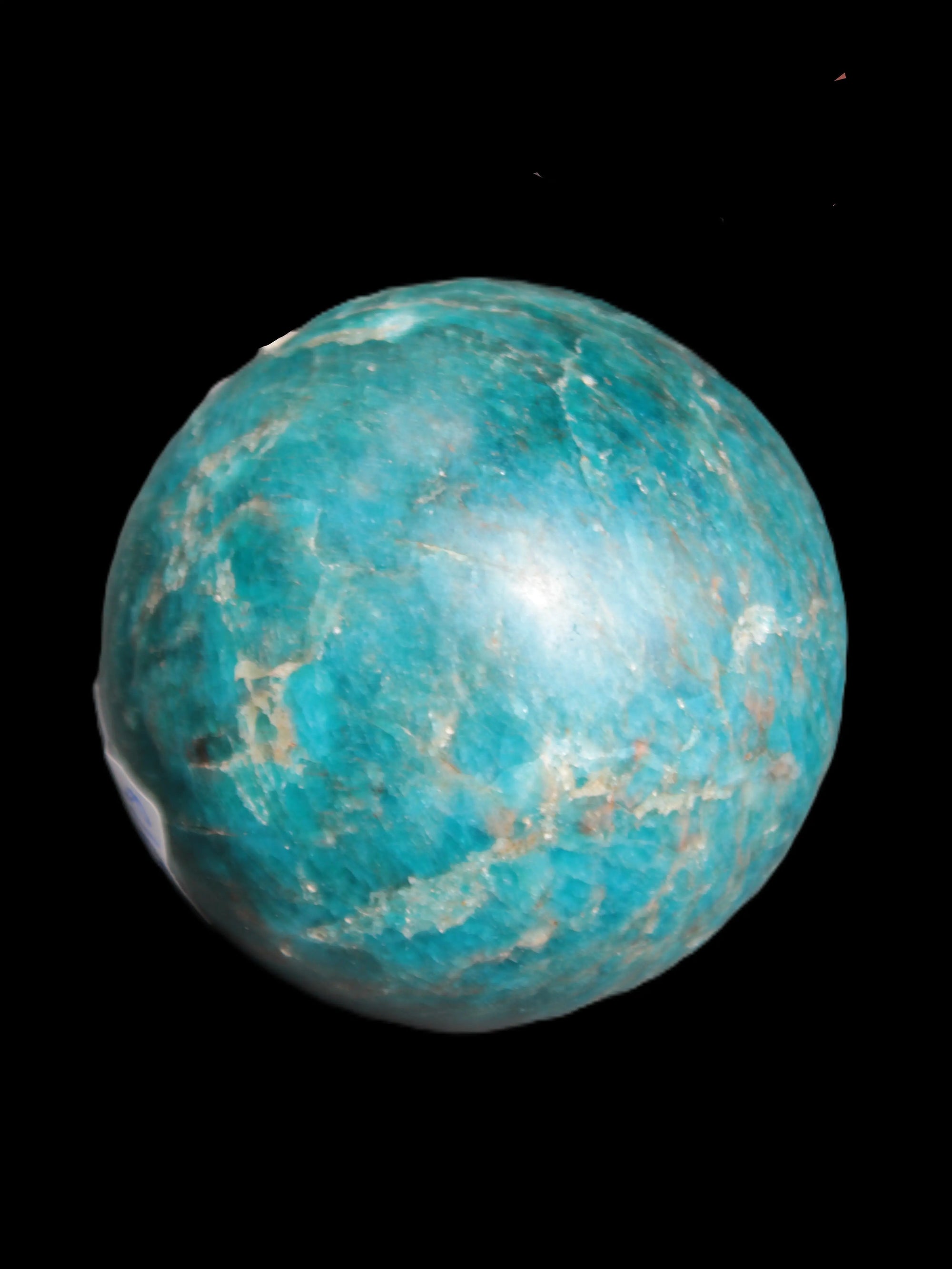 Vivid Blue Apatite sphere 74mm 709g Rocks and Things Store