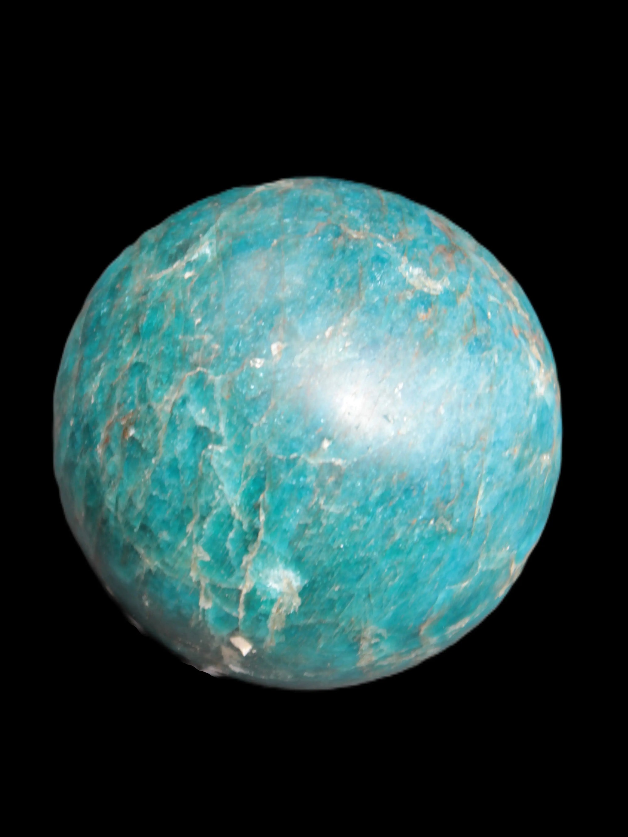 Vivid Blue Apatite sphere 74mm 709g Rocks and Things Store