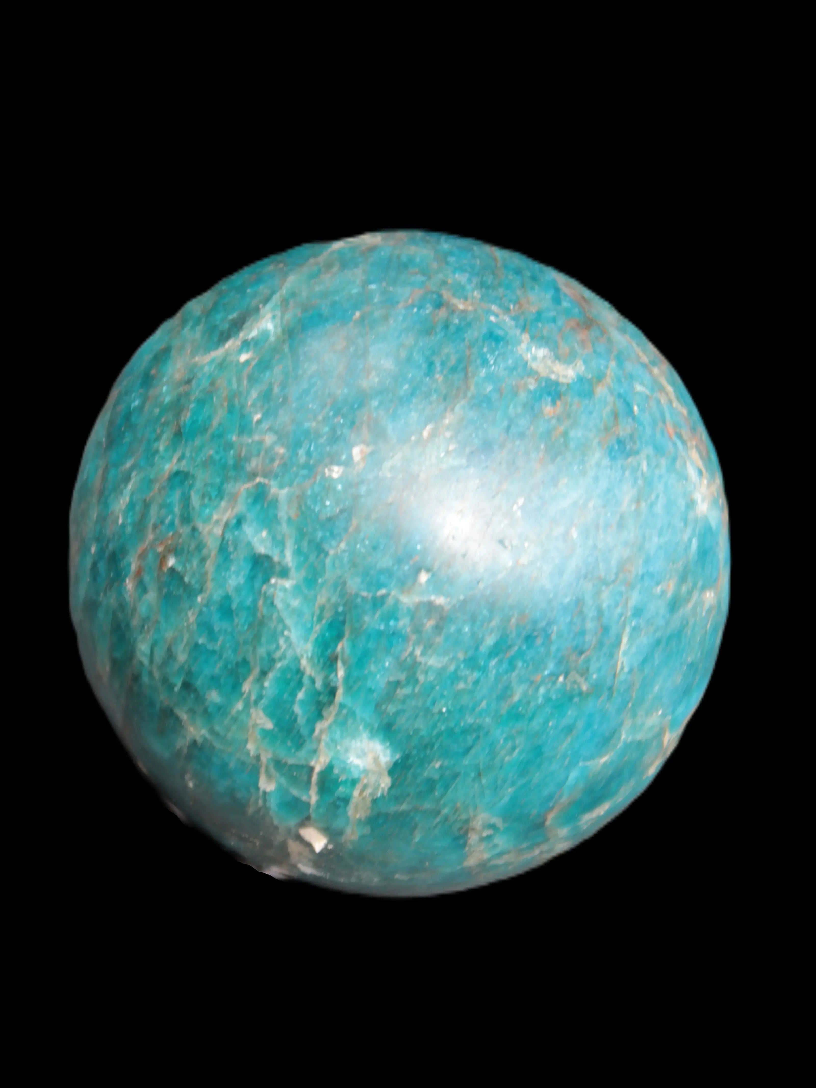 Vivid Blue Apatite sphere 74mm 709g Rocks and Things Store
