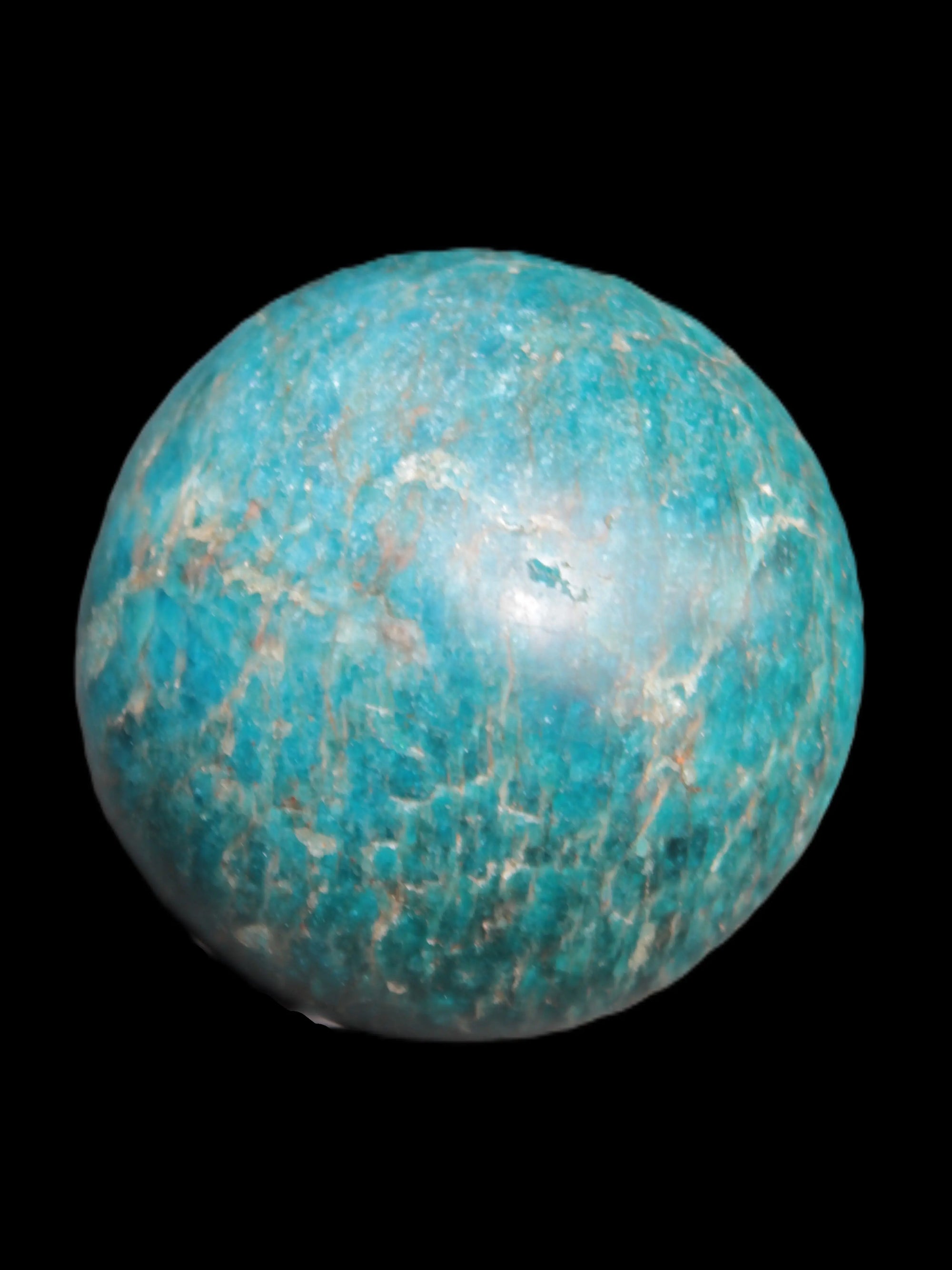 Vivid Blue Apatite sphere 74mm 709g Rocks and Things Store