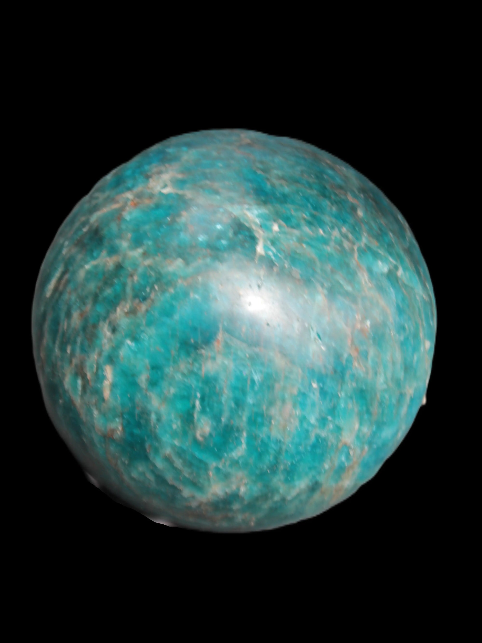 Vivid Blue Apatite sphere 74mm 709g Rocks and Things Store