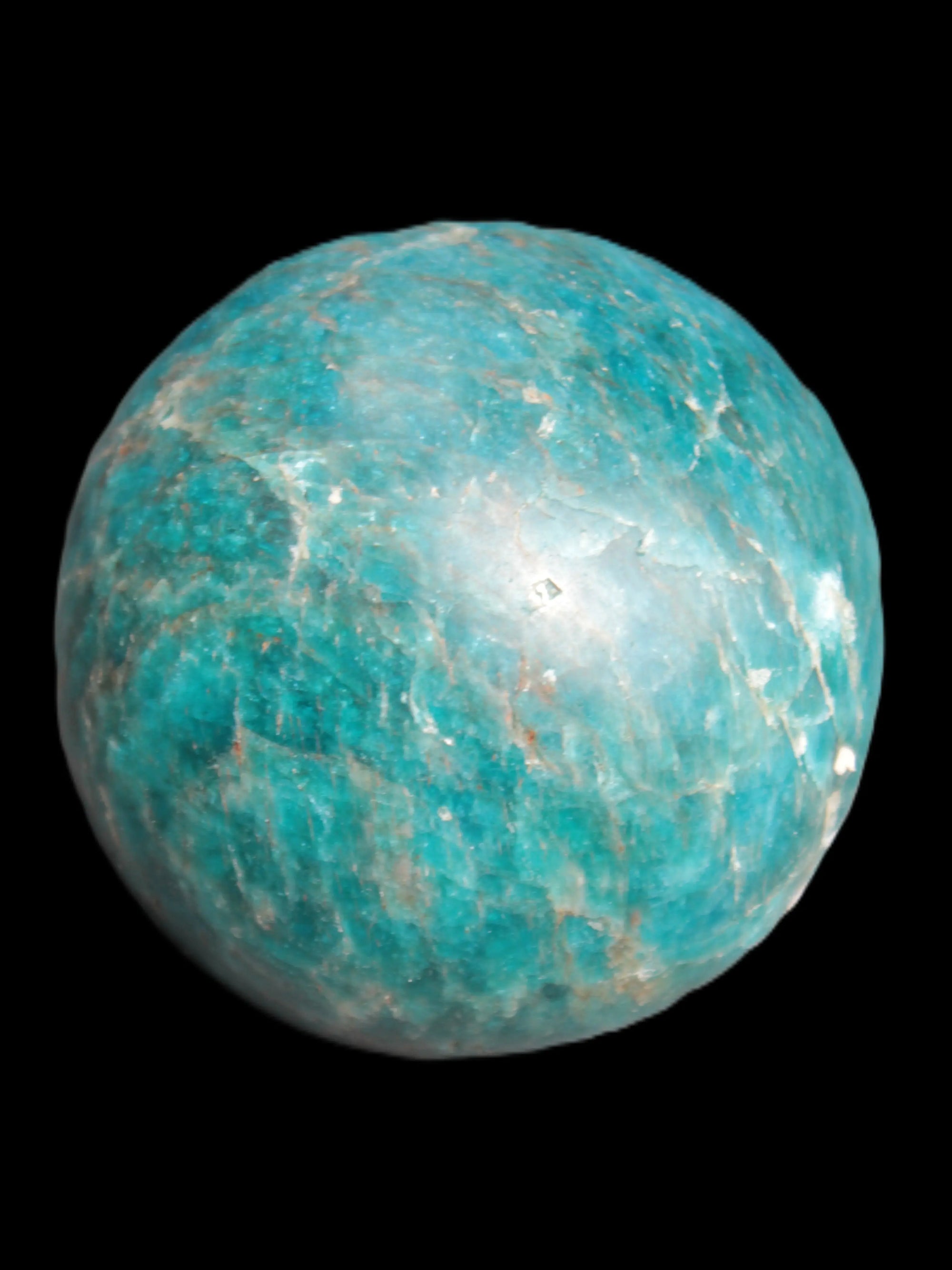Vivid Blue Apatite sphere 74mm 709g Rocks and Things Store