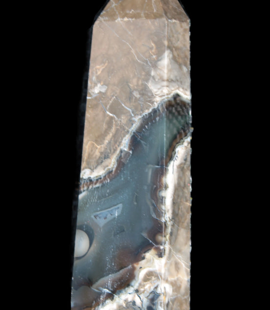 Volcano Agate obelisk 143mm 328g Rocks and Things